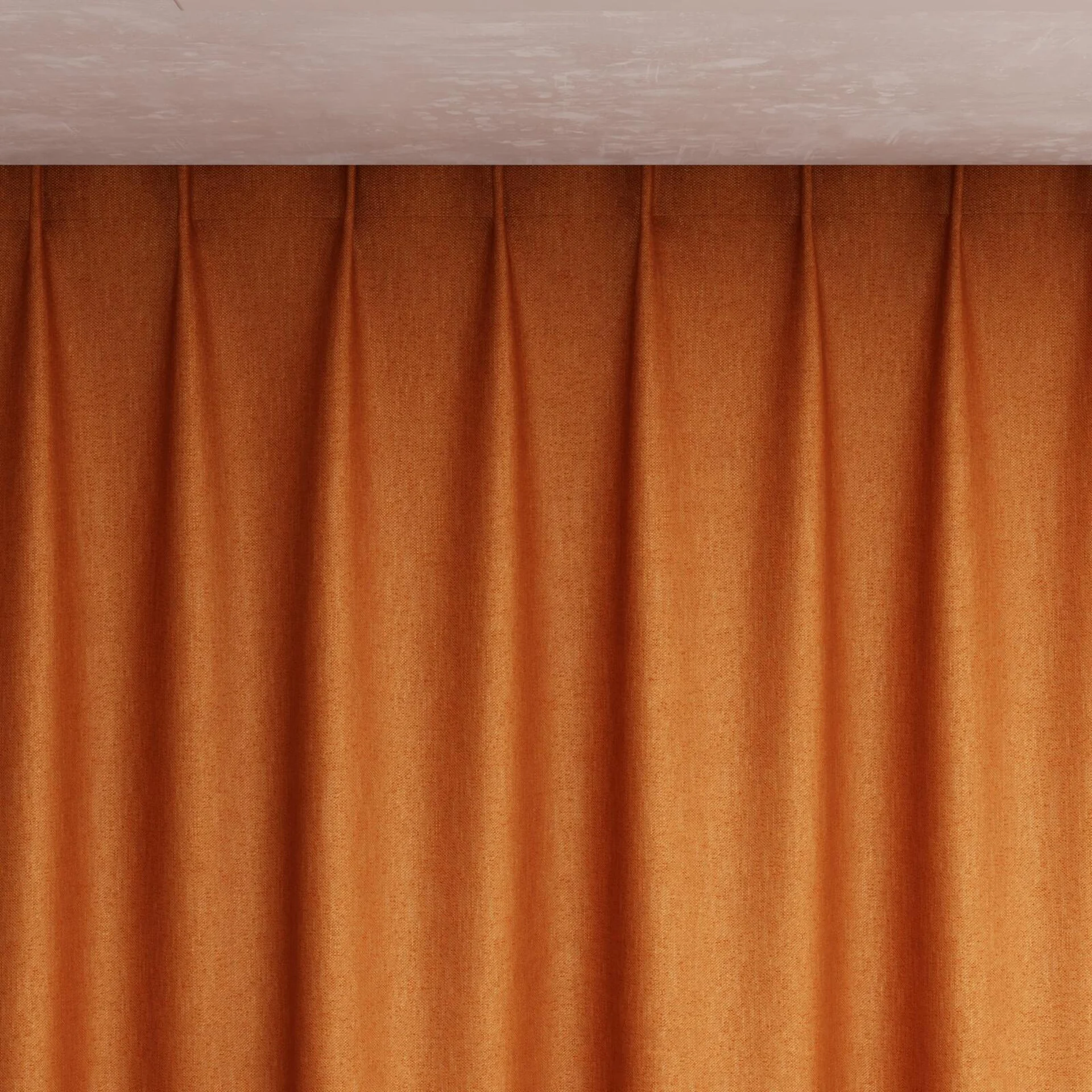 Top view of Bronco Tangerine, pinch pleat