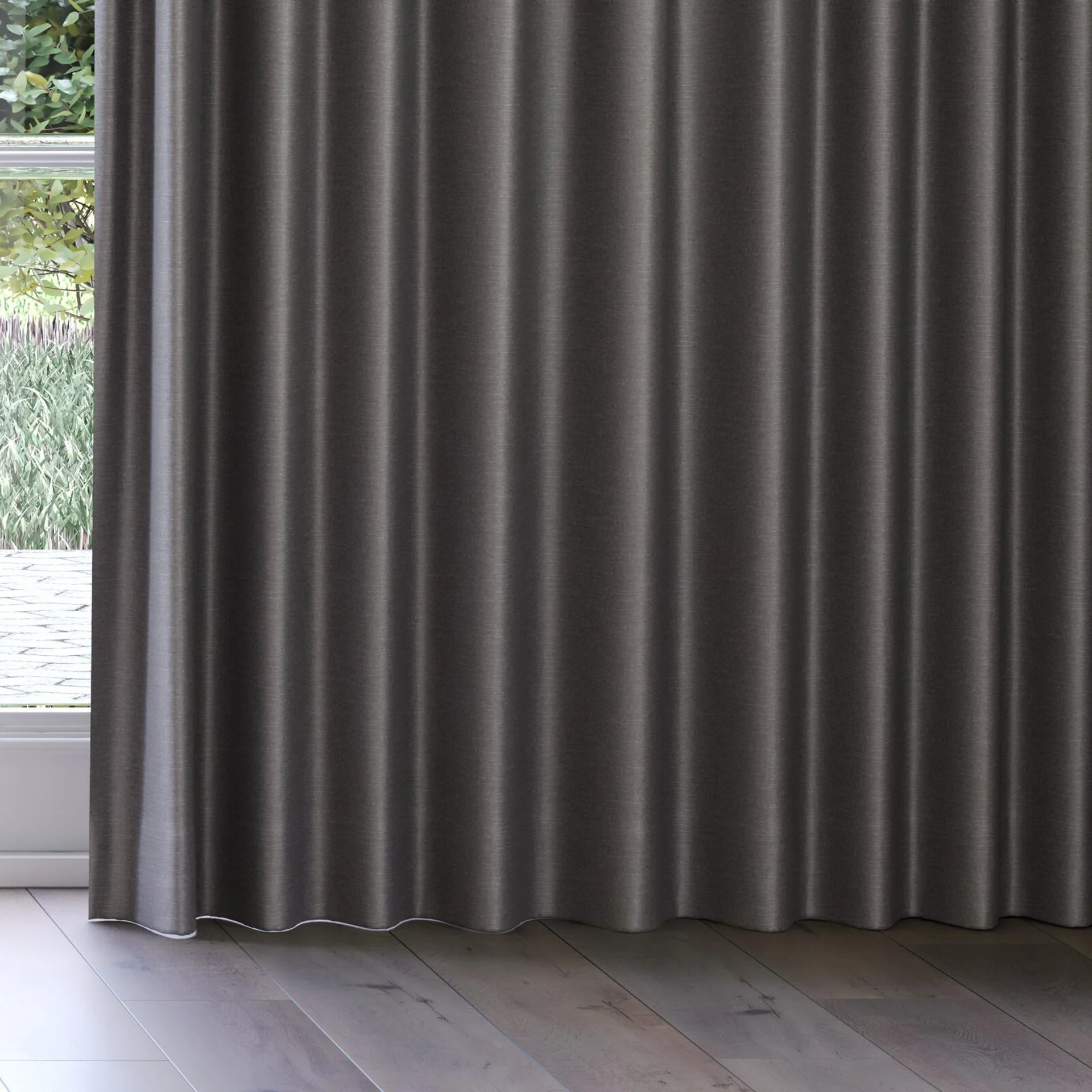 Bottom view of Provence Pewter, on curtain rail