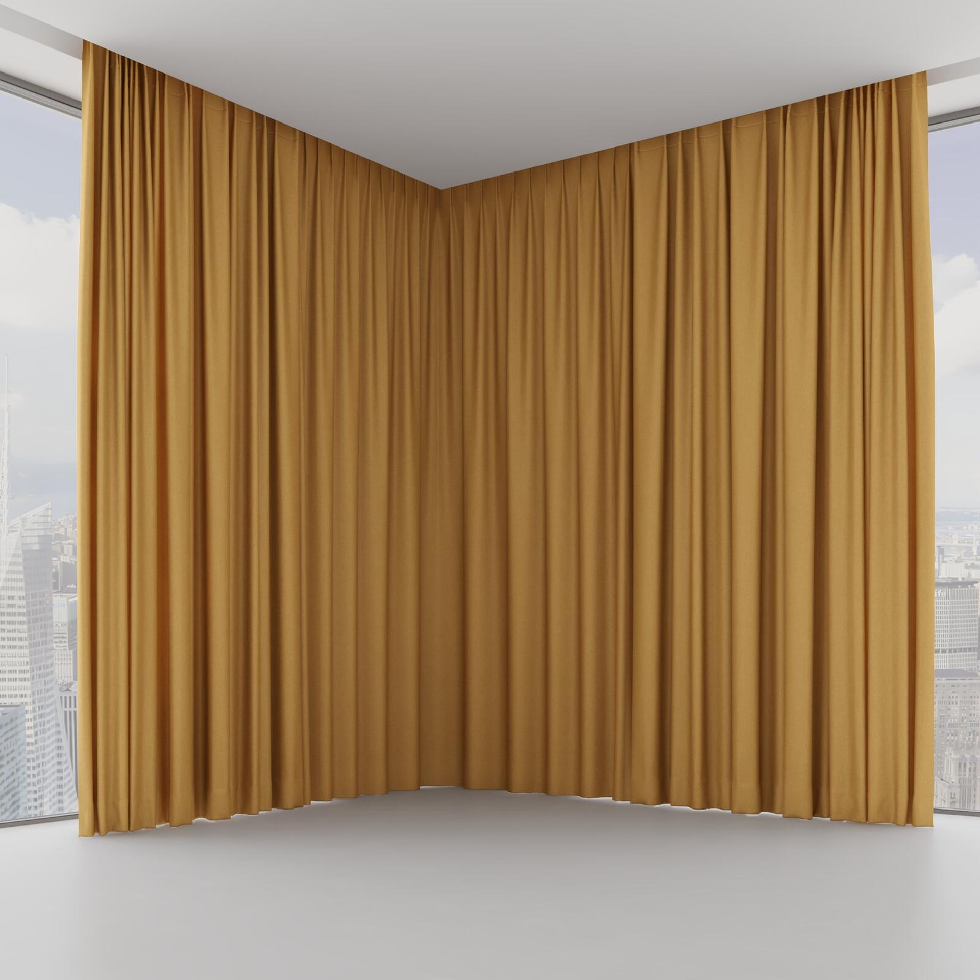 Front view of Woolly/Woolen Amber, on hidden rail