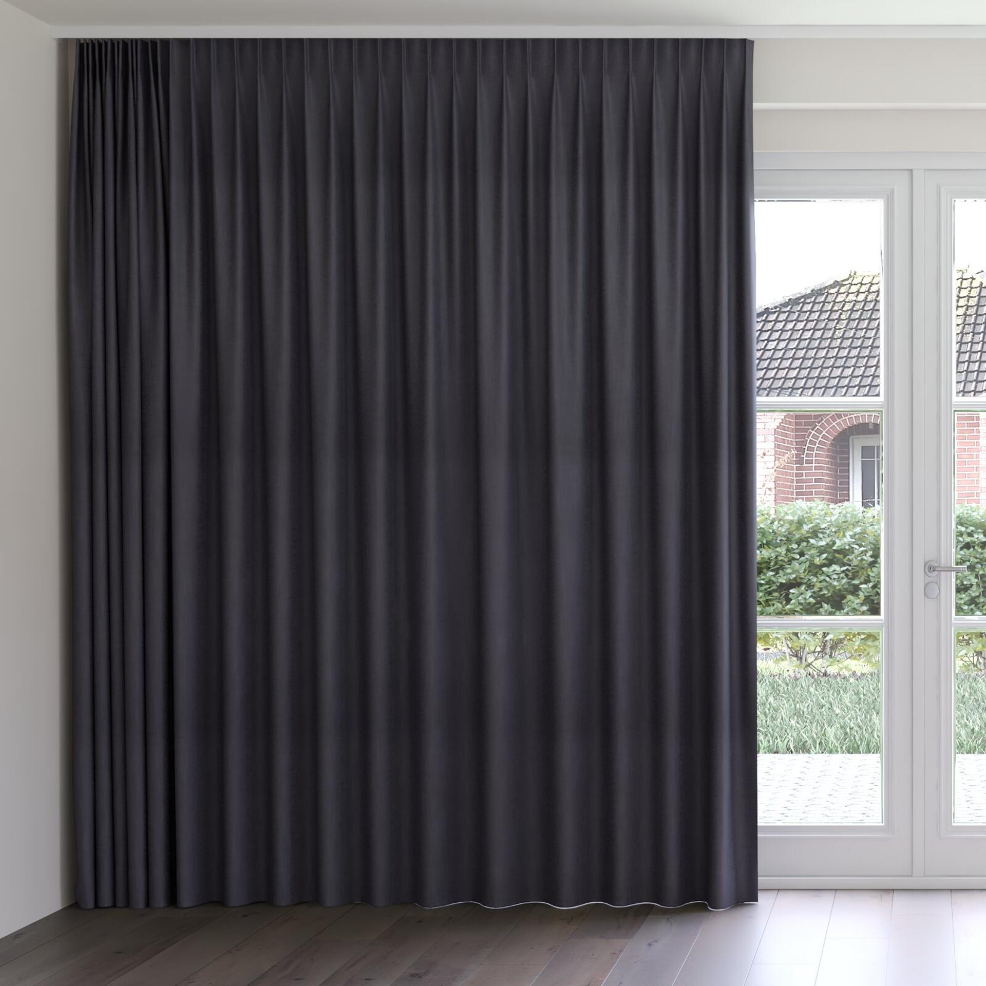 Front view of Lexicon Metal, on curtain rail