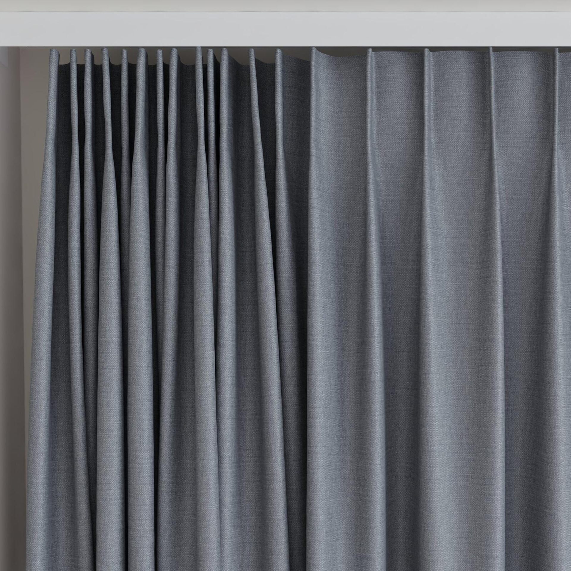 Top view of Urban Platinum, on curtain rail