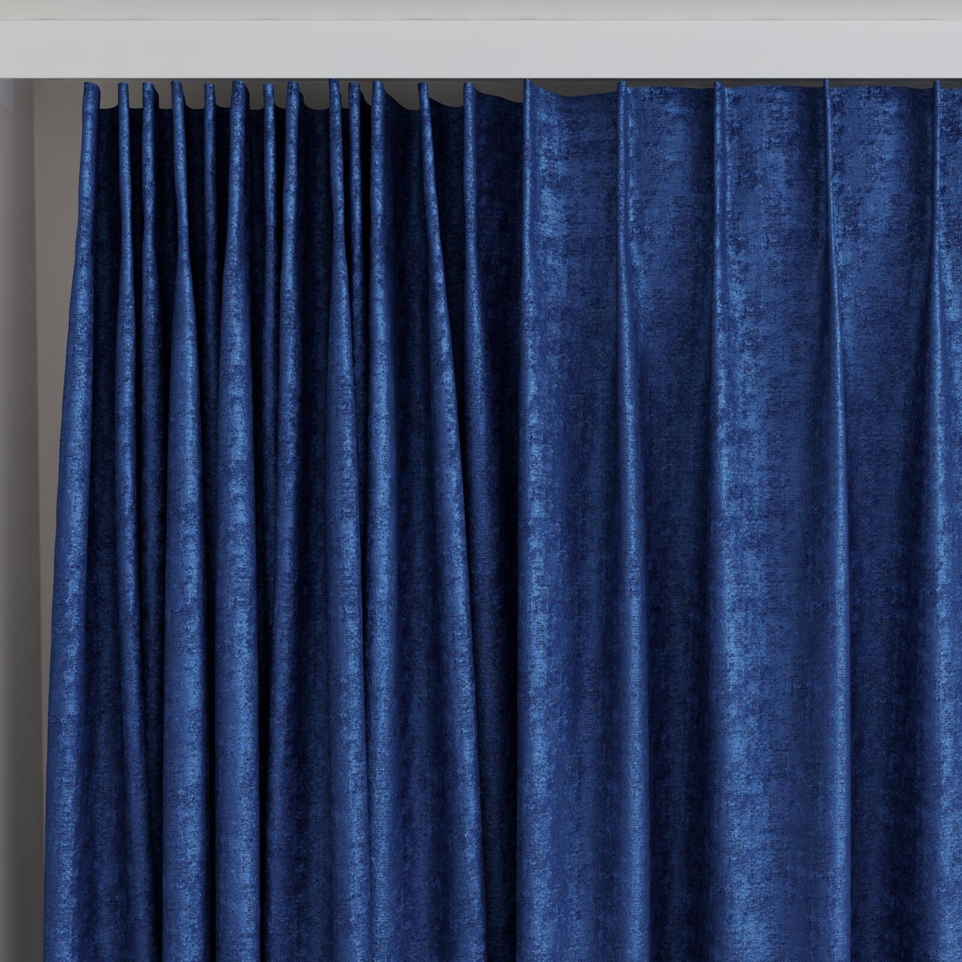 Top view of Hug Cobalt, on curtain rail