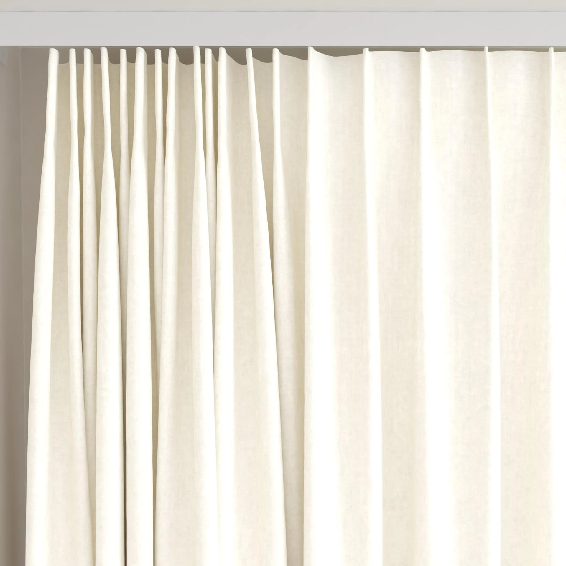 Top view of Rover Snow, on curtain rail