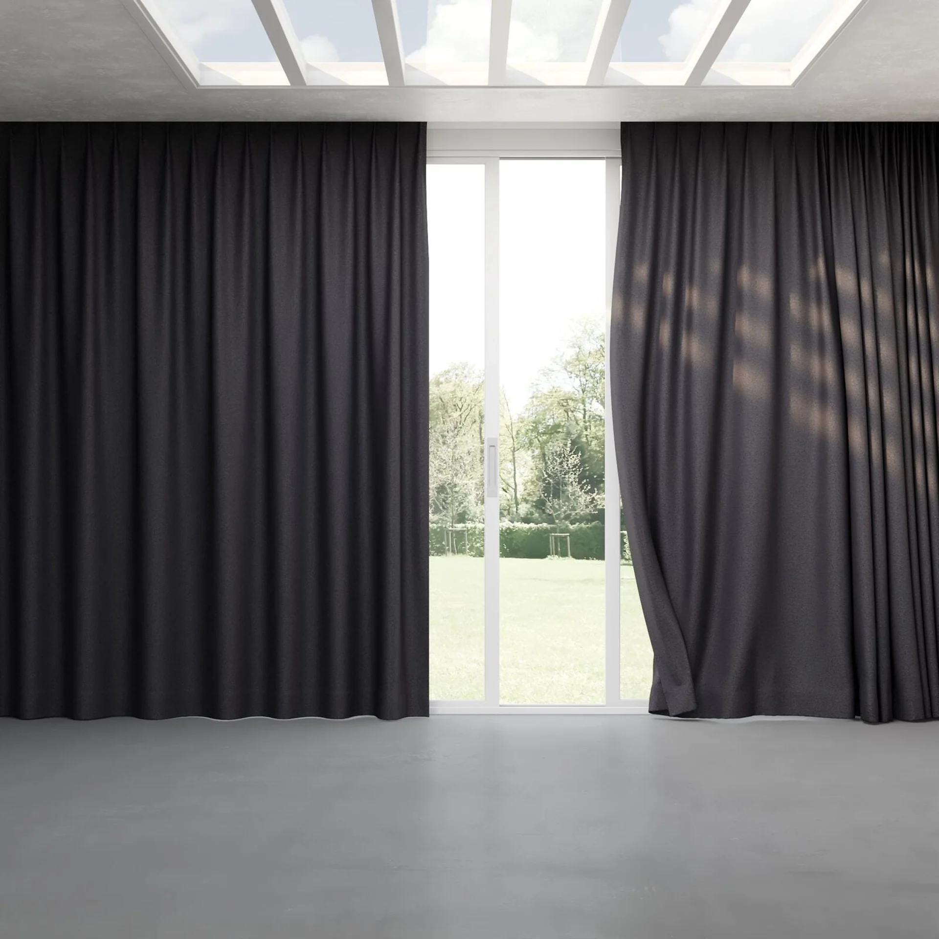 Full view of Sabik Anthracite, pinch pleat