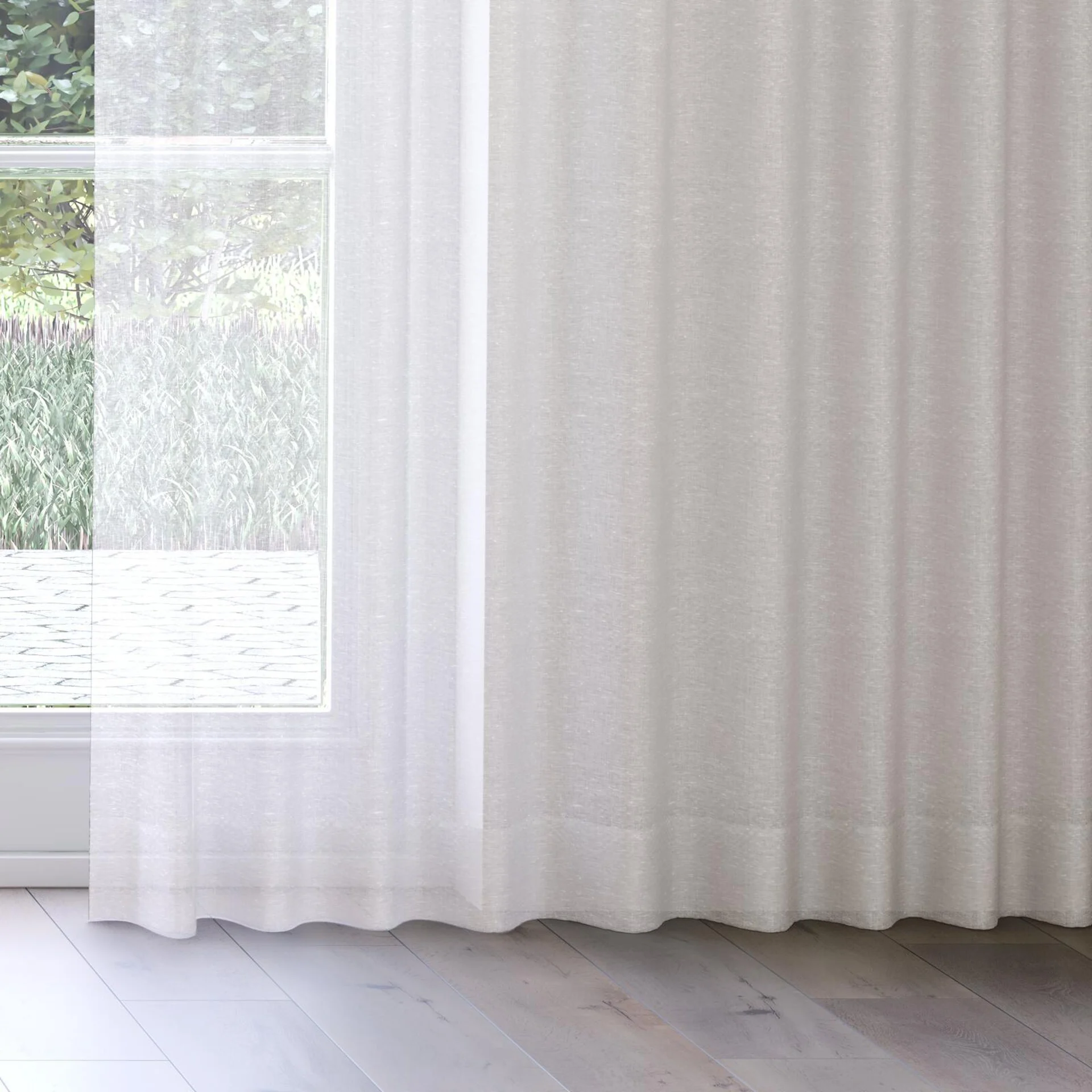 Bottom view of Enso Sand, on curtain rail