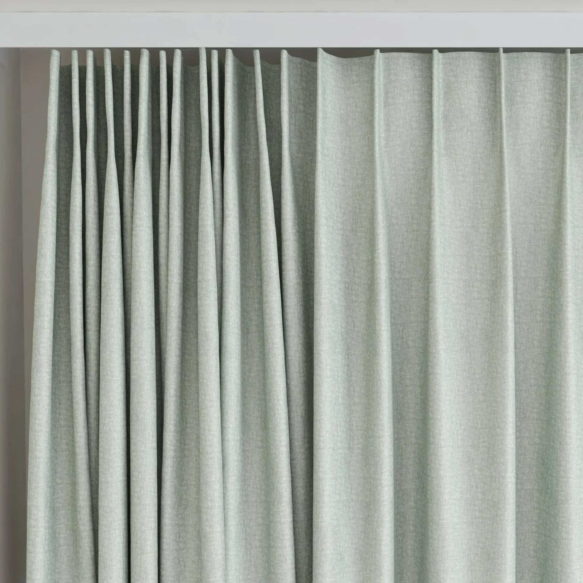 Top view of Retreat Blackout Palm, on curtain rail
