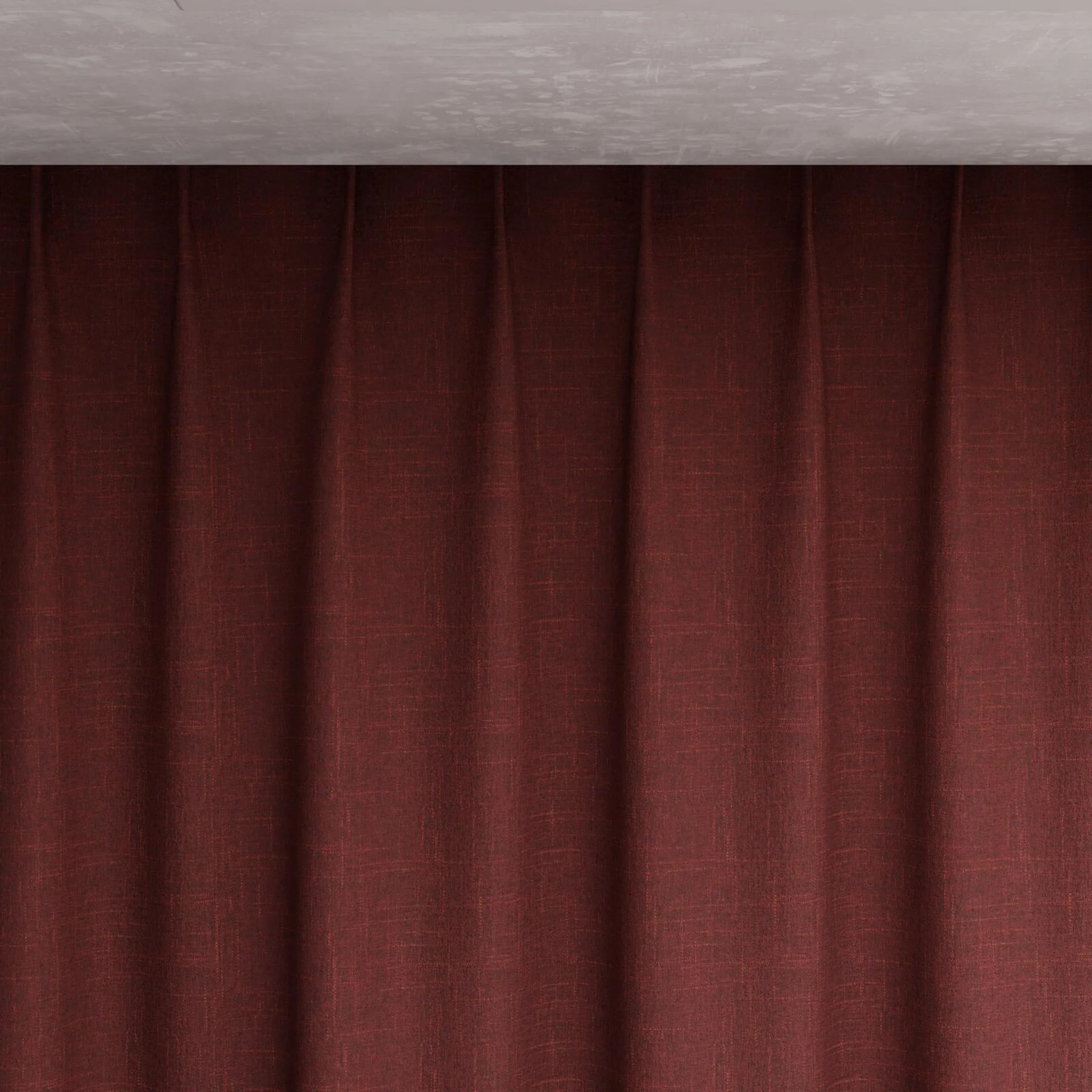Top view of Cavalry Crimson, pinch pleat