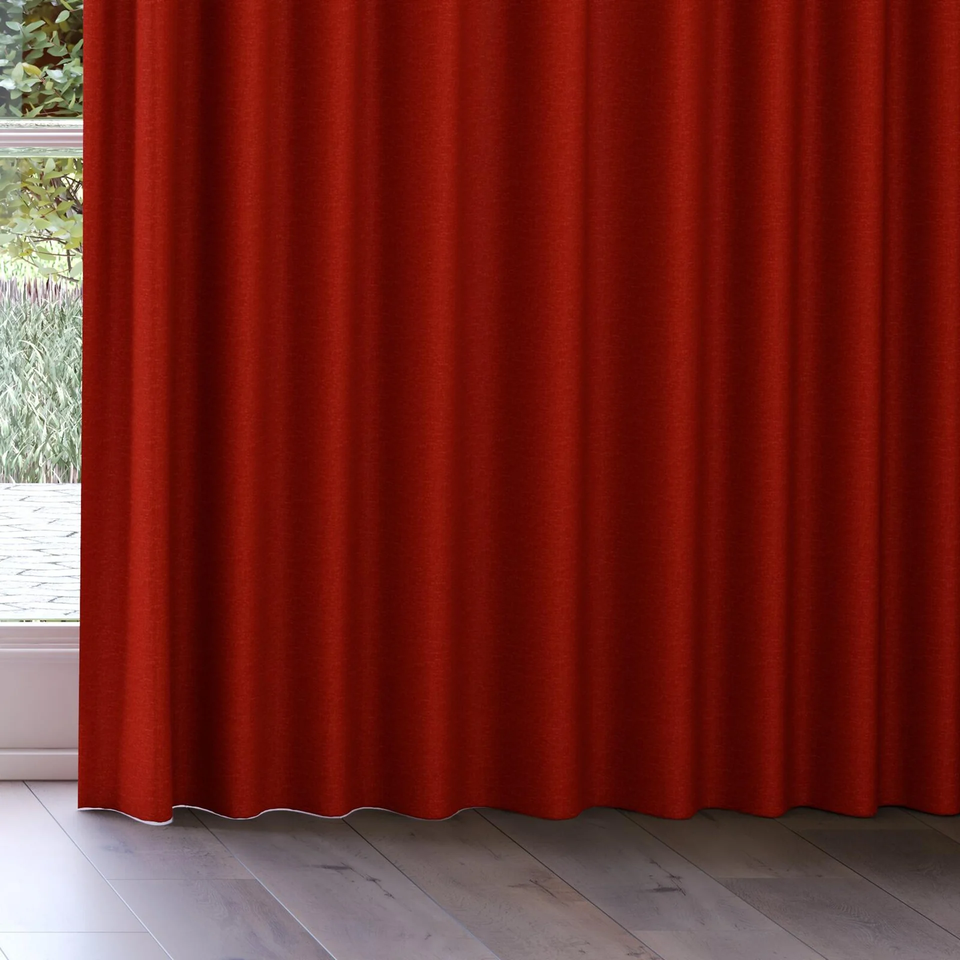 Bottom view of Coverlet Sierra, on curtain rail
