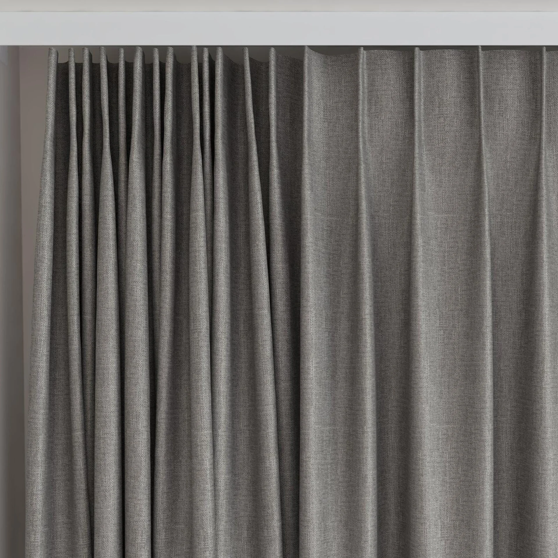 Top view of Matrix FR Driftwood, on curtain rail