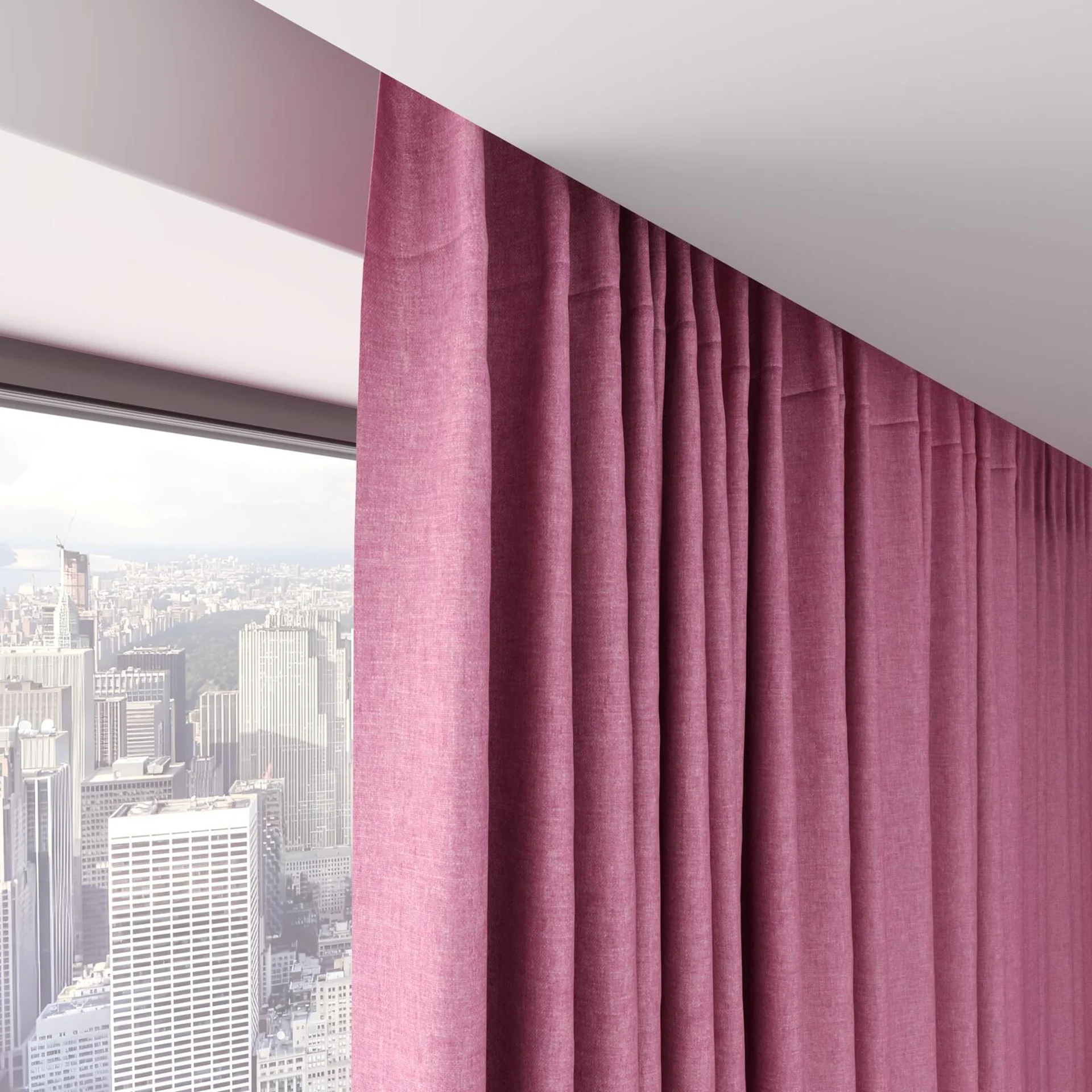 Top view of Hometown Fuchsia, on hidden rail