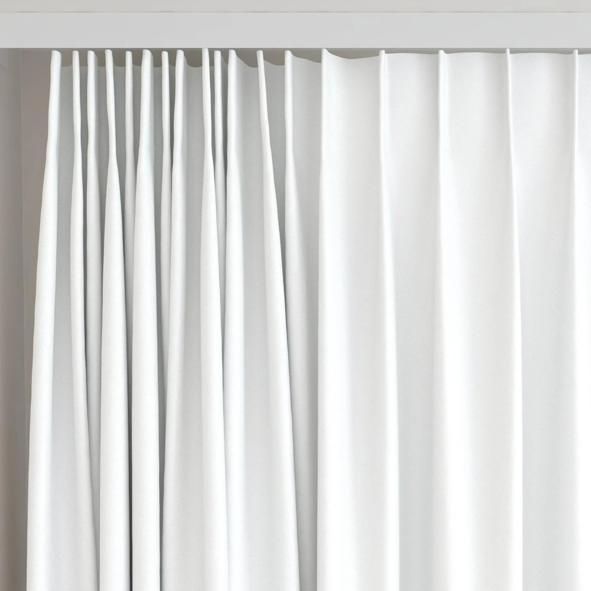 Top view of Grove Snow, on curtain rail