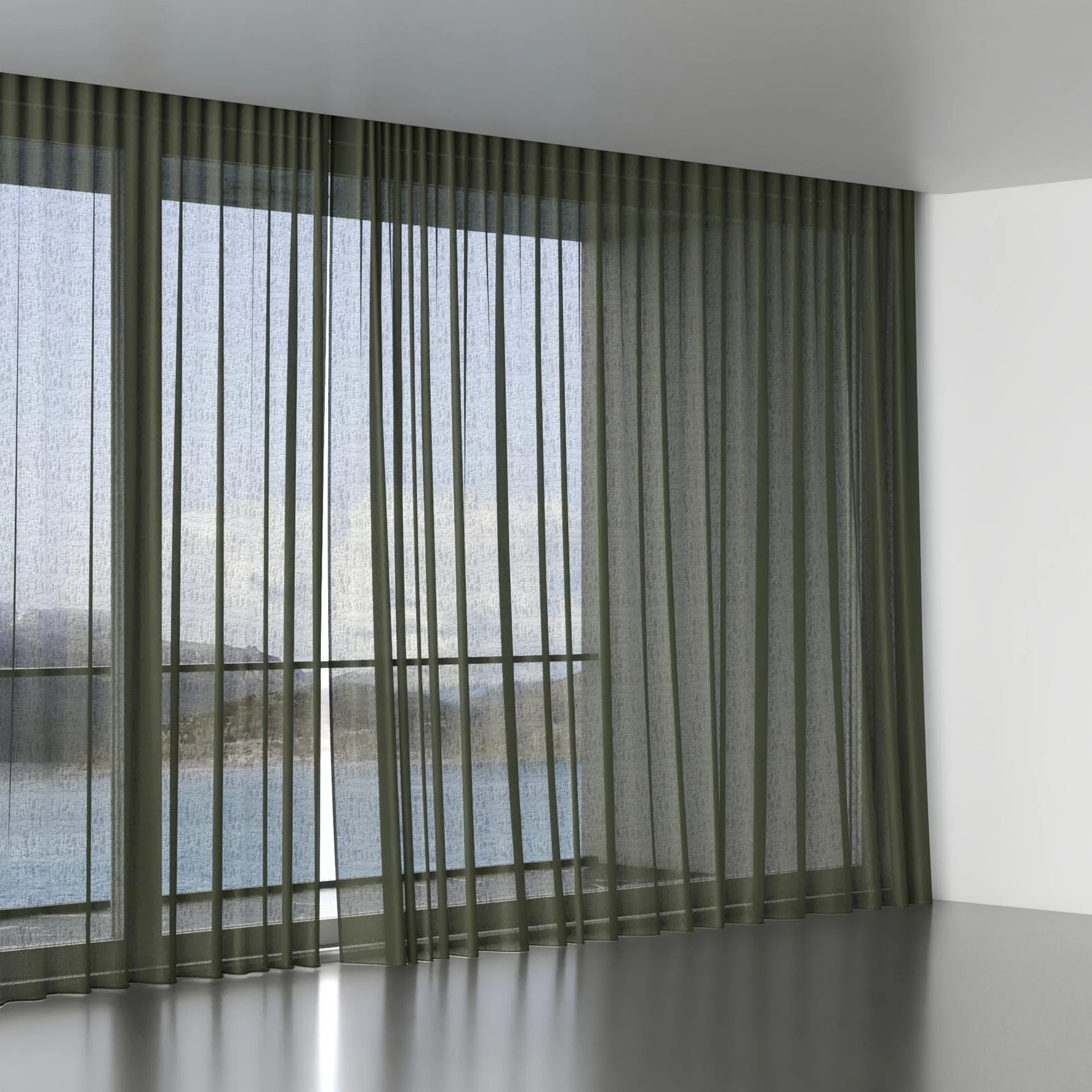 Full view of Reverie Moss, wave pleat