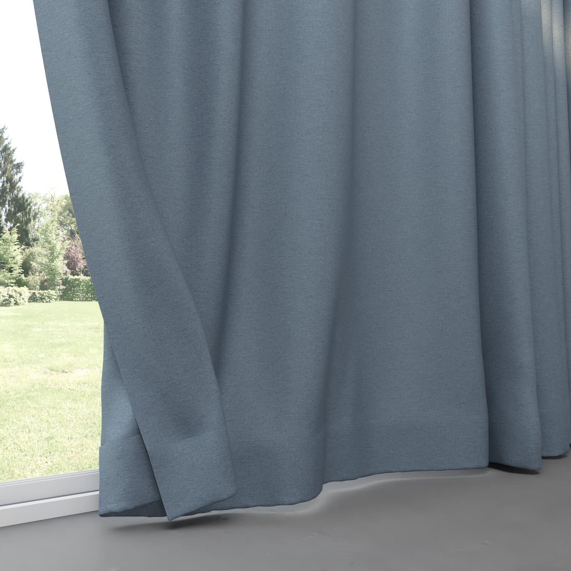 Bottom view of Duede Denim, pinch pleat