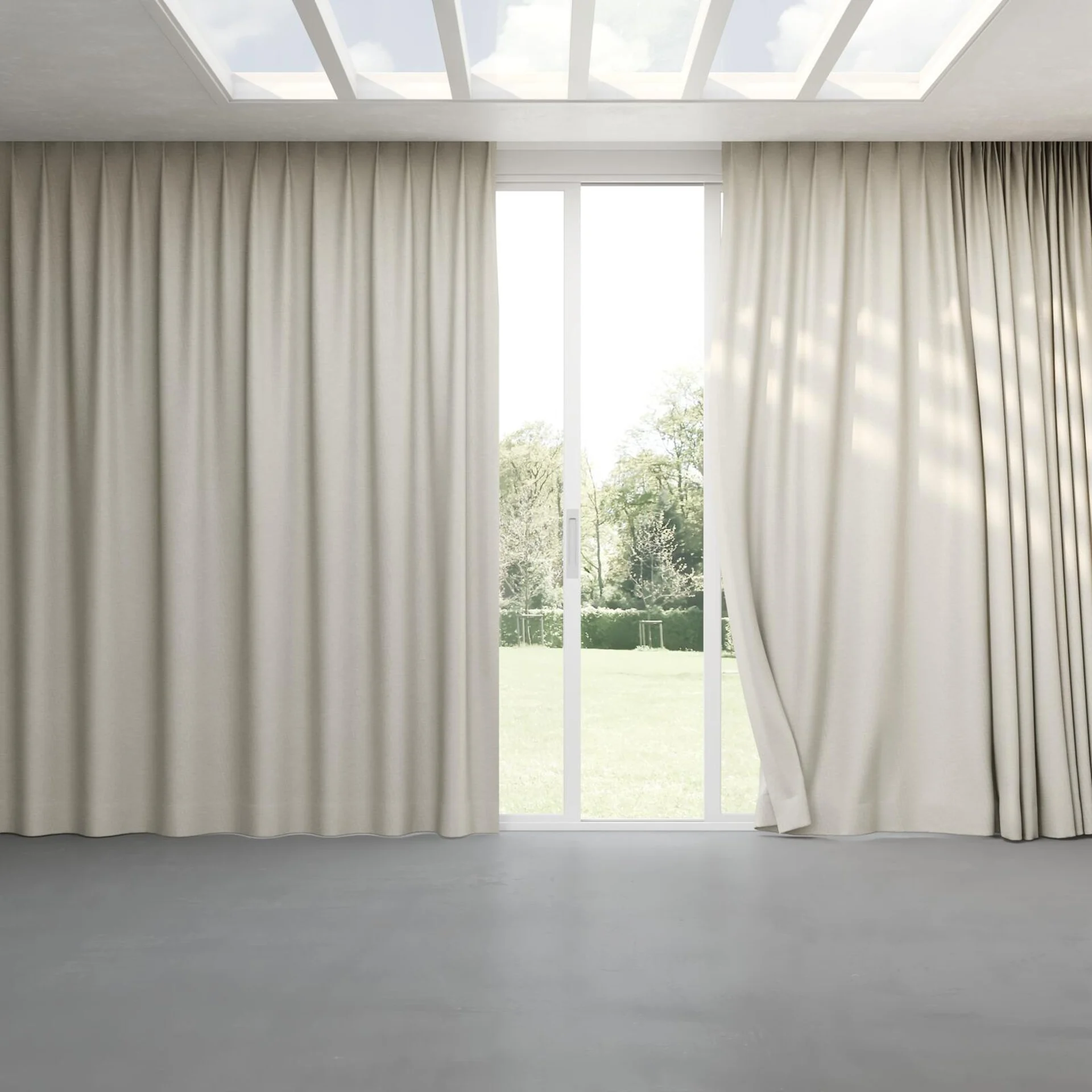 Full view of Casual Flint, pinch pleat