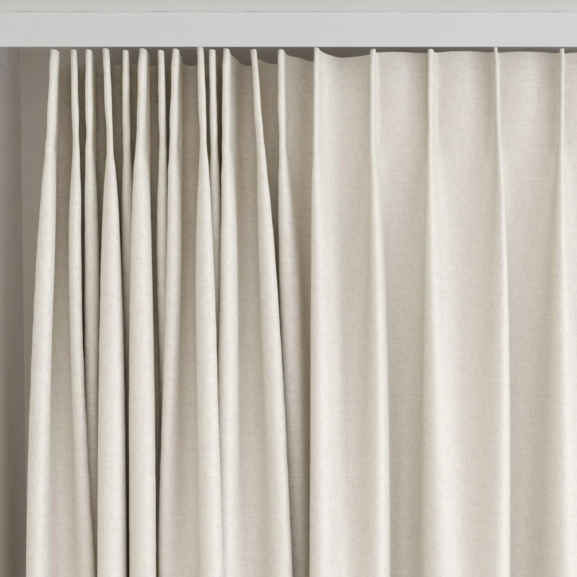 Top view of Heron Sand, on curtain rail