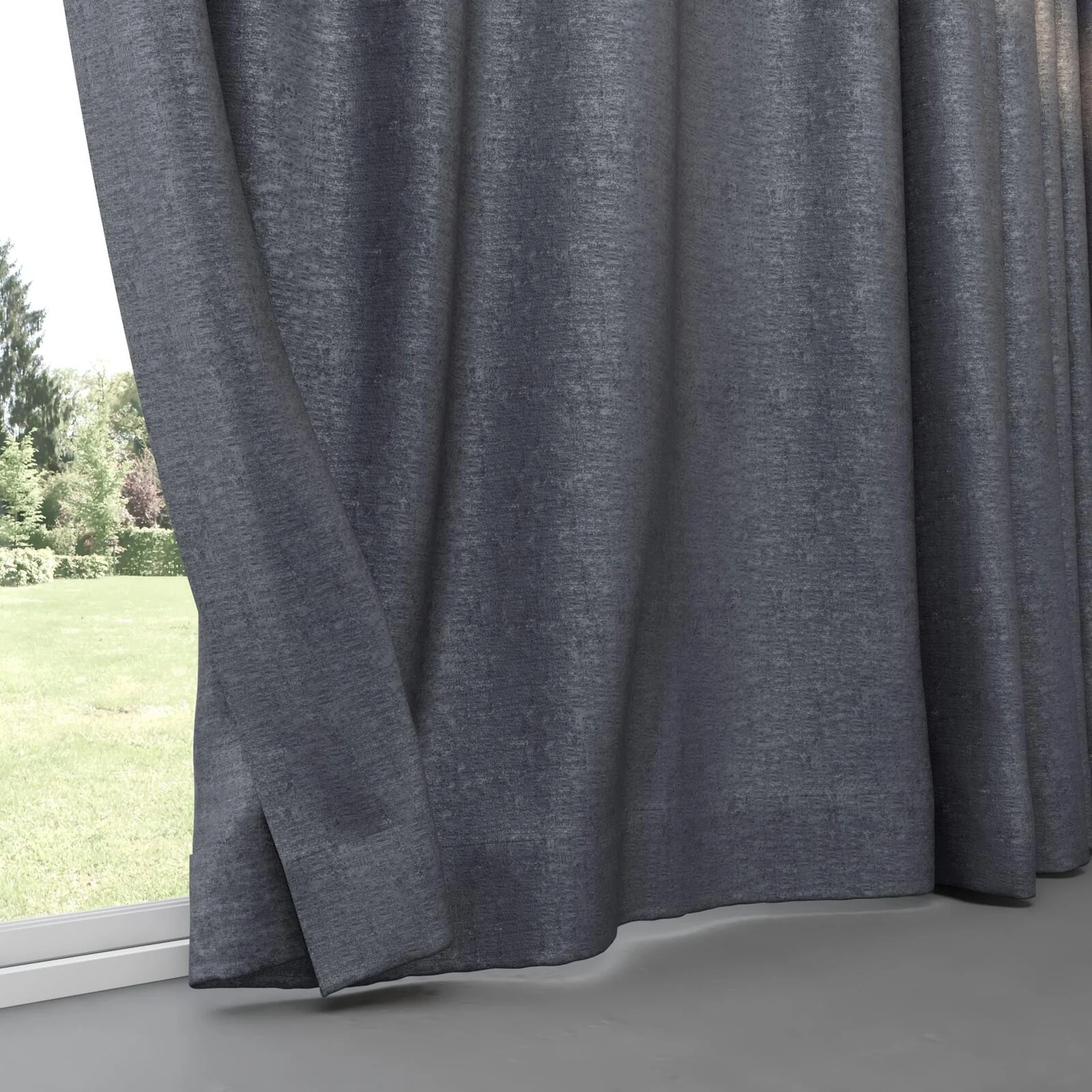 Bottom view of Hug Navy, pinch pleat