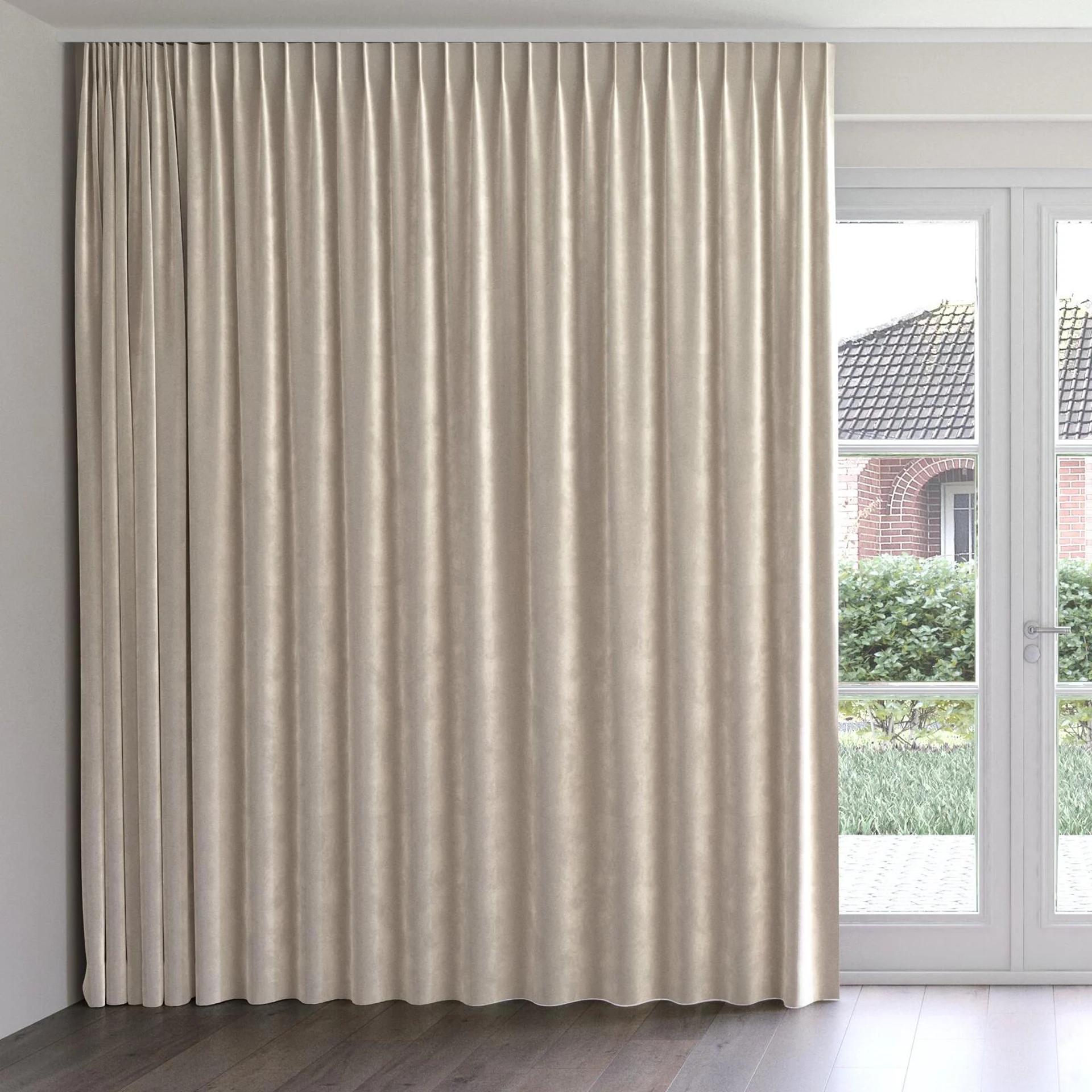 Front view of Velvelux Plaza, on curtain rail