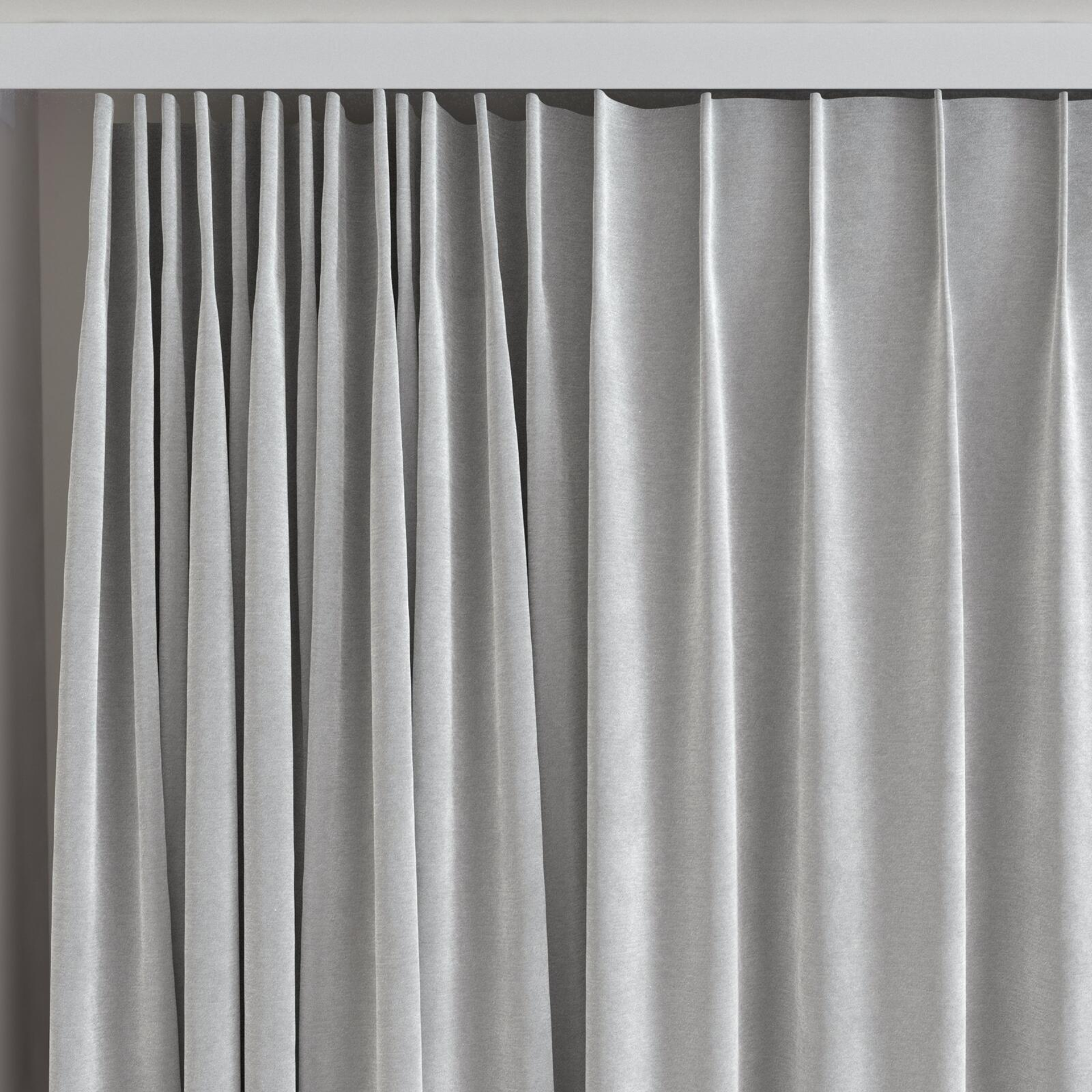 Top view of Moon Shark, on curtain rail