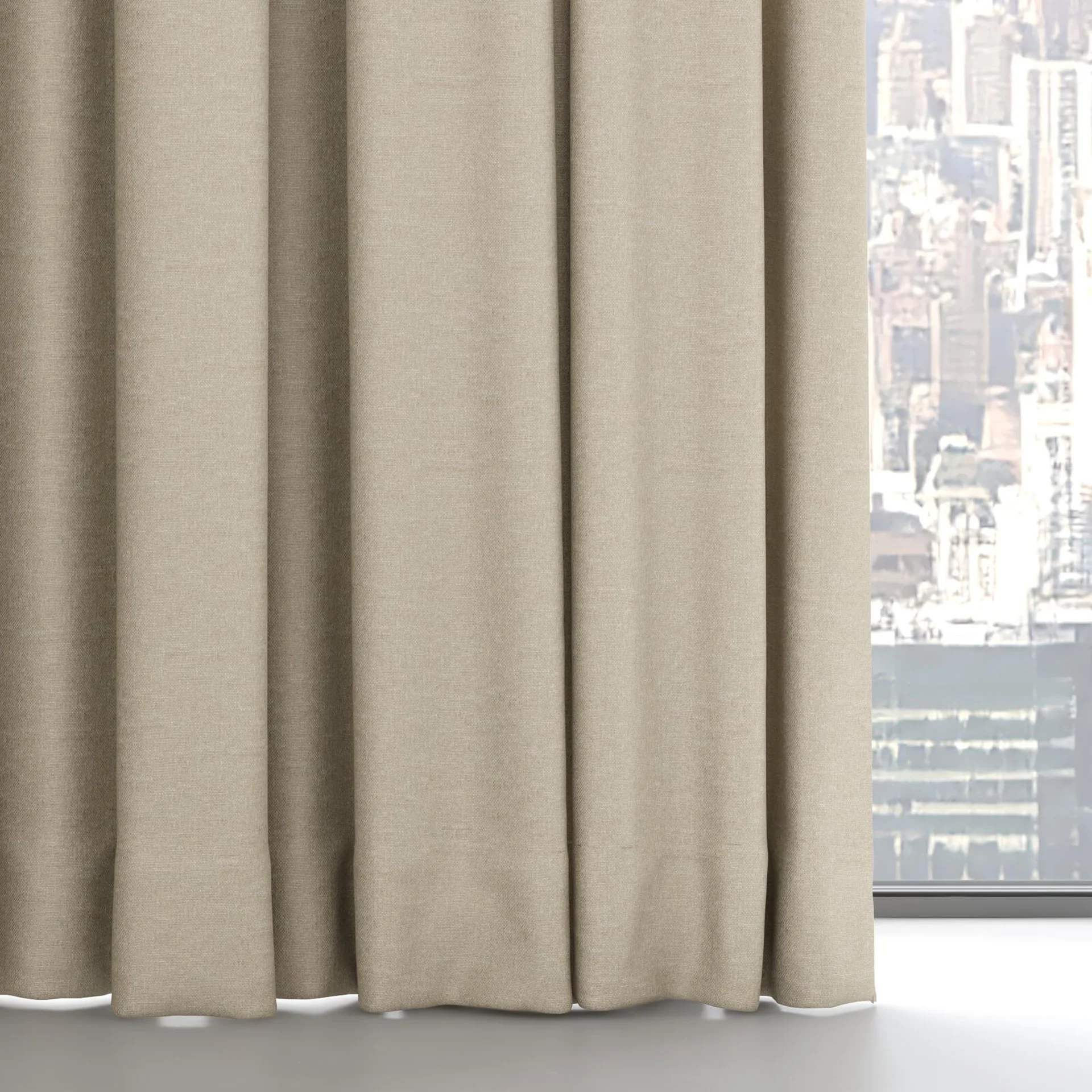 Bottom view of Banksia Linen, on hidden rail