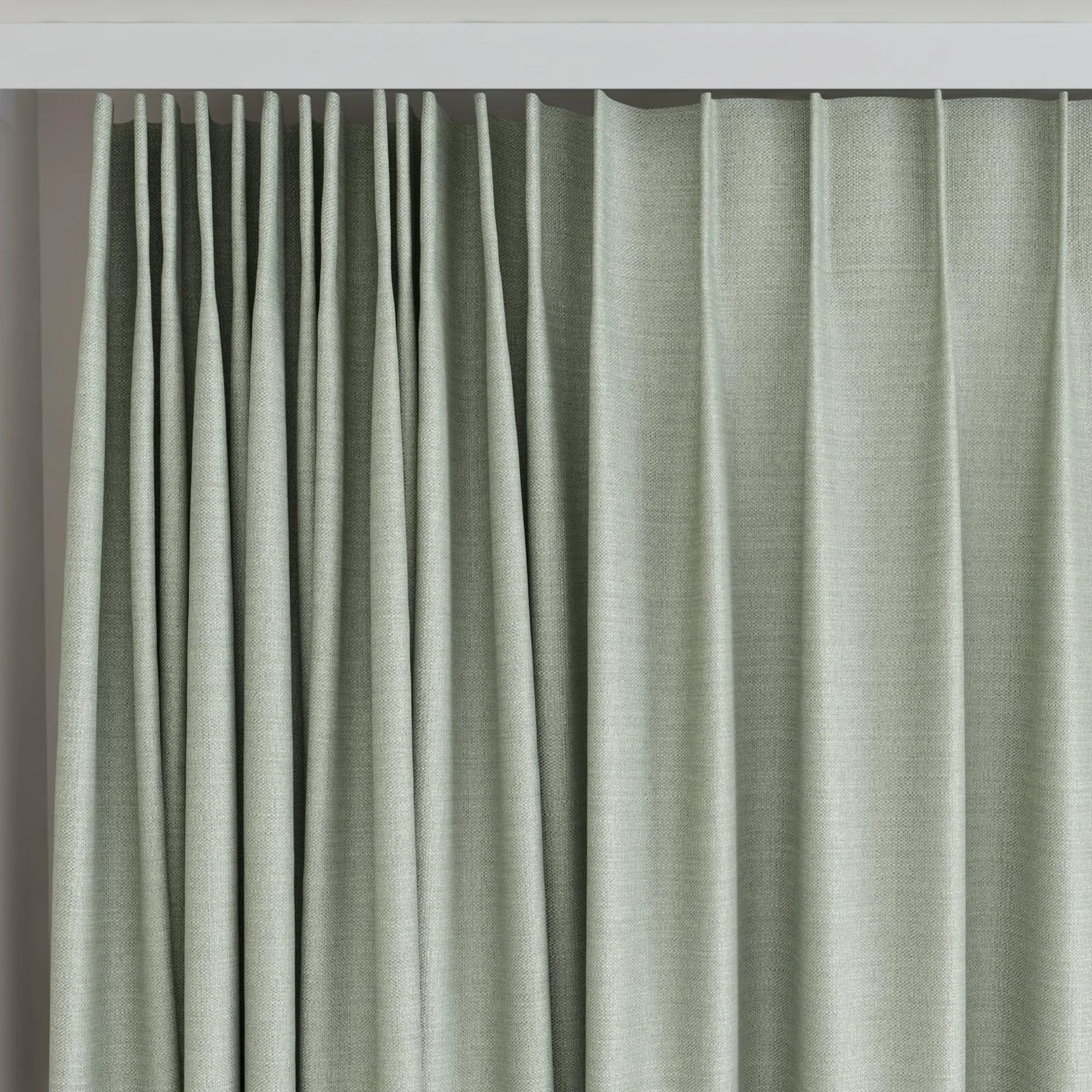 Top view of Linex Frost, on curtain rail