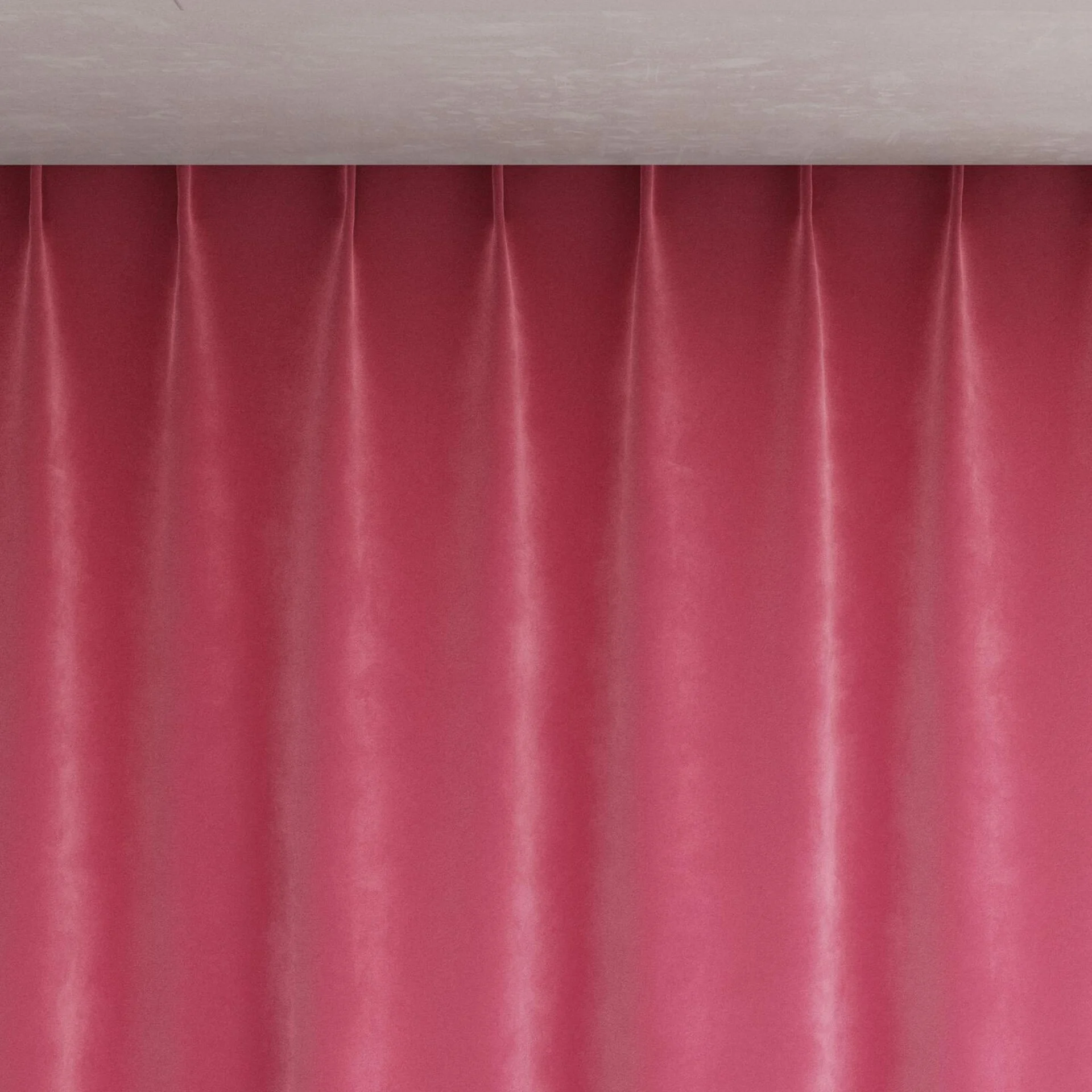 Top view of Lux Velvet Carmine 8501, pinch pleat