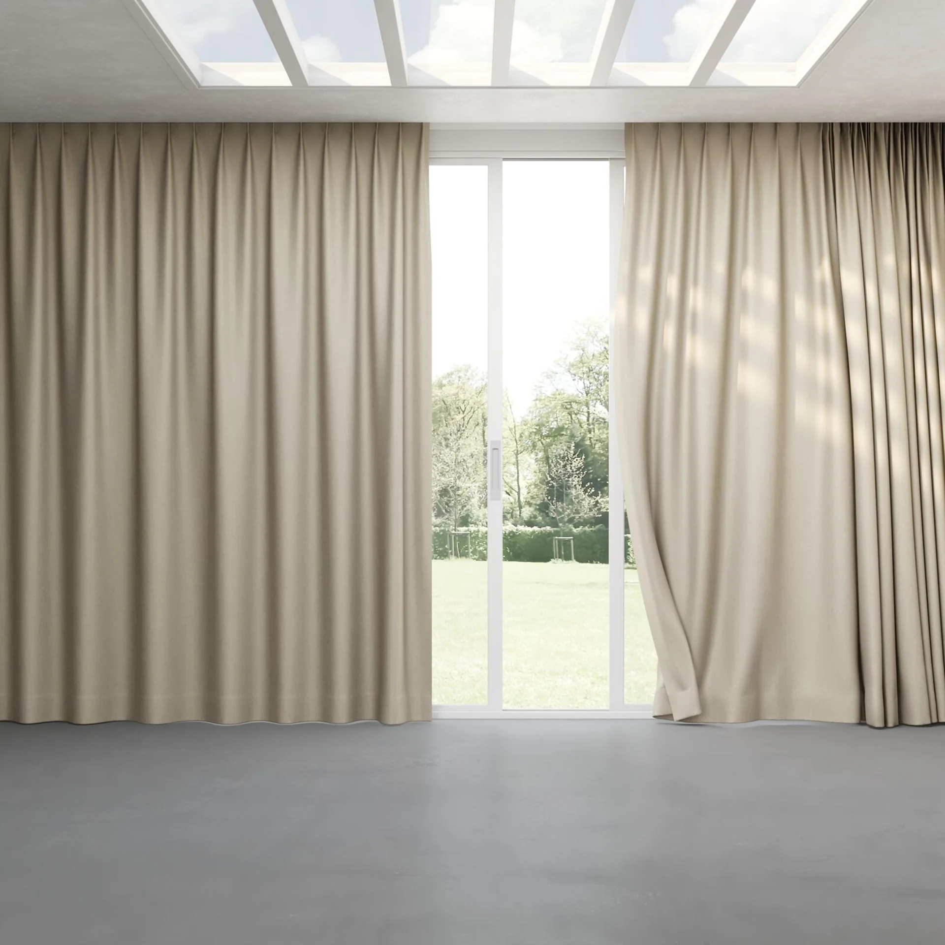 Full view of Tonga Antique, pinch pleat