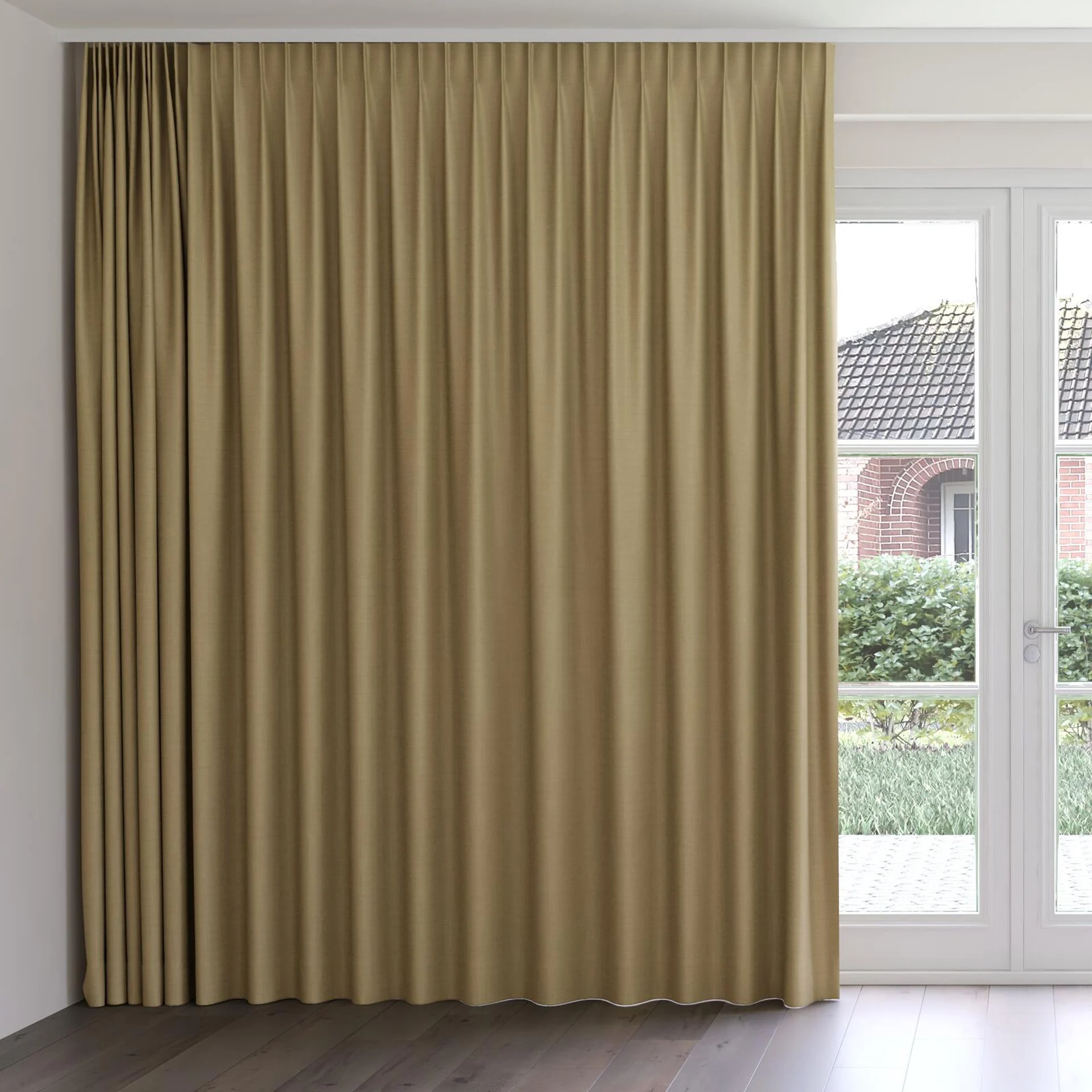 Front view of Linex Biscuit, on curtain rail