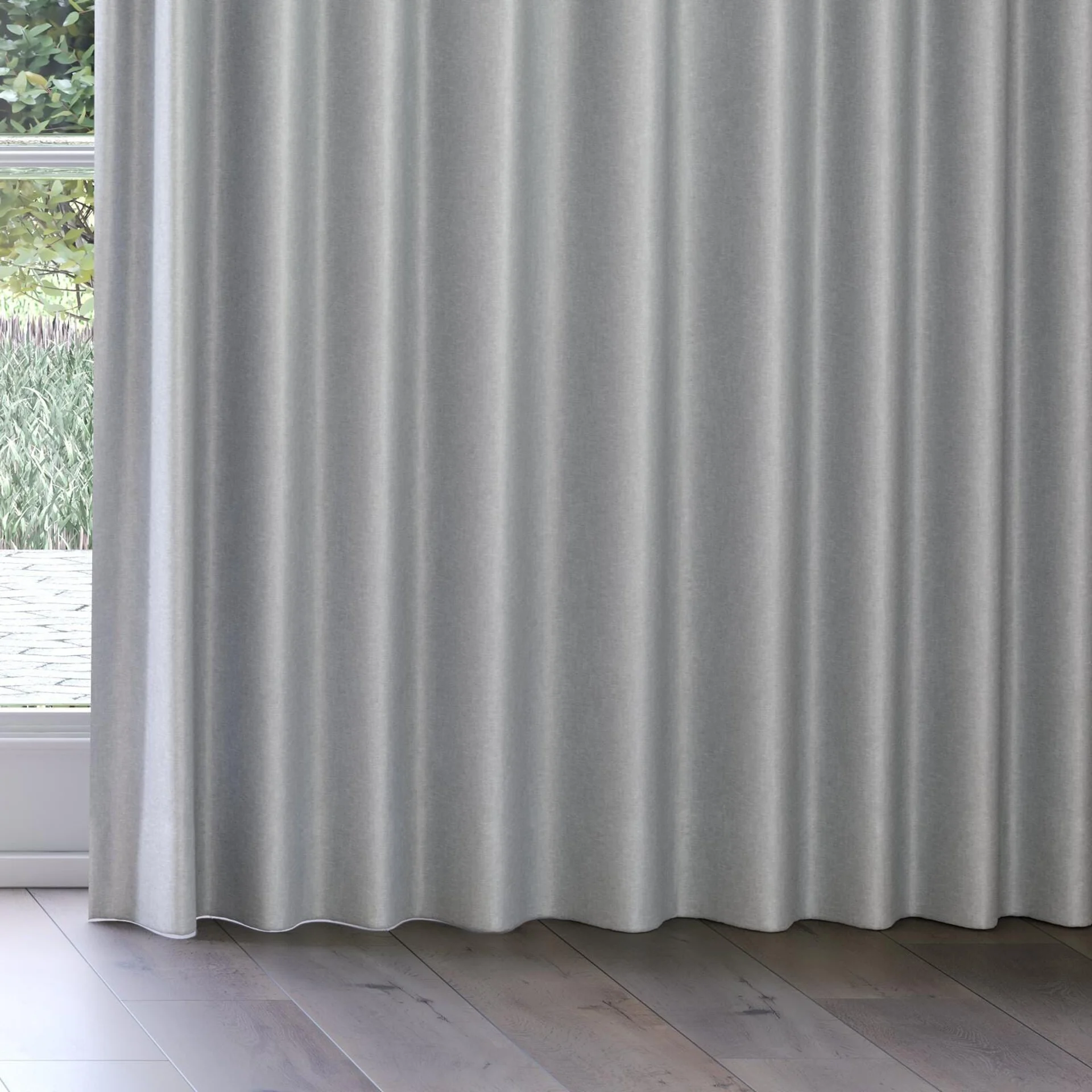 Bottom view of Glamour Iron, on curtain rail