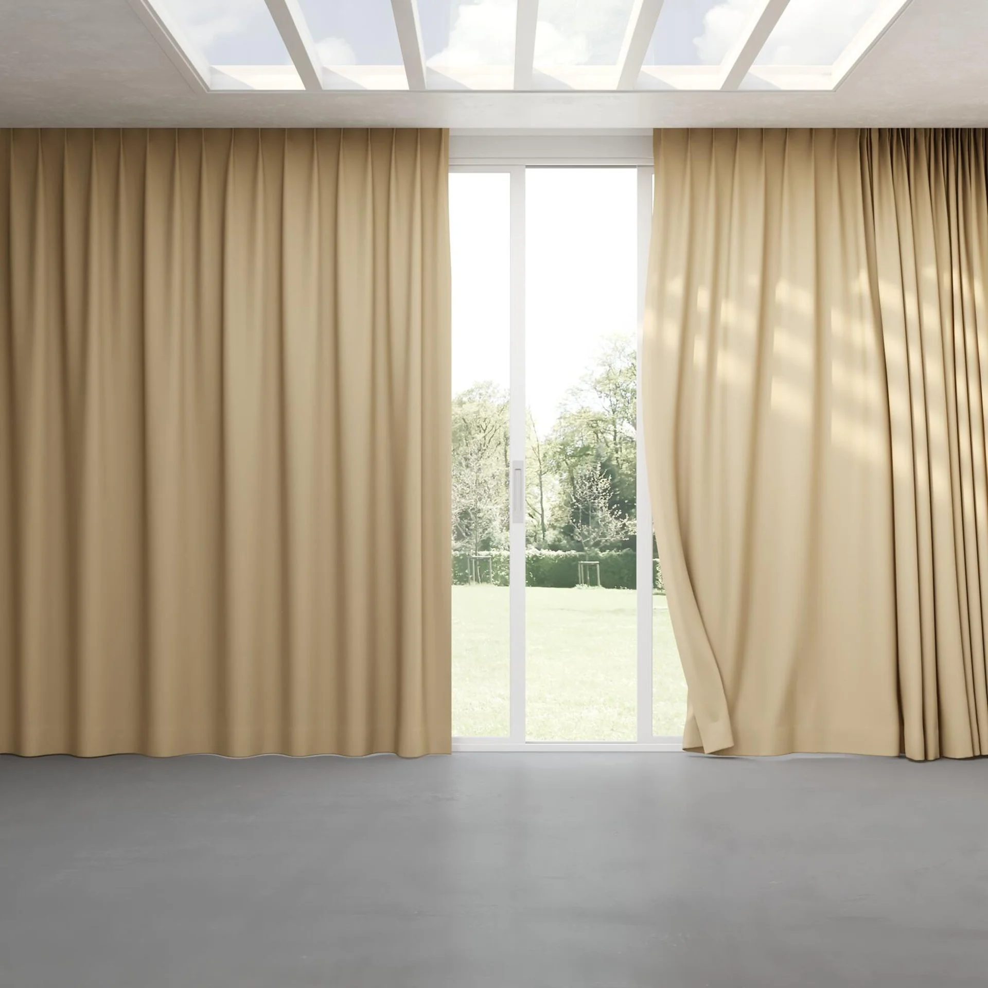 Full view of Vesta Bamboo, pinch pleat