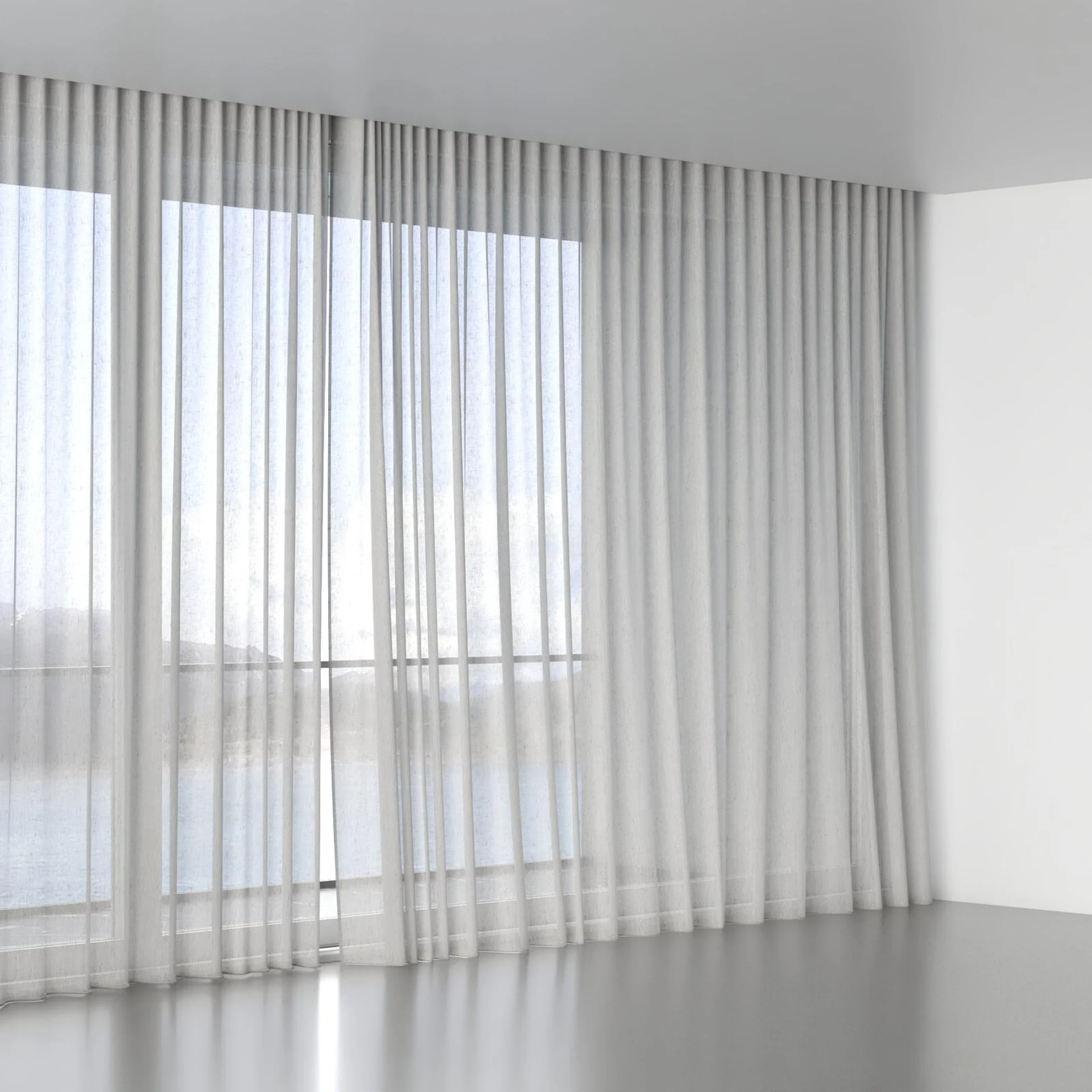Full view of Bonsai Dove Grey, wave pleat