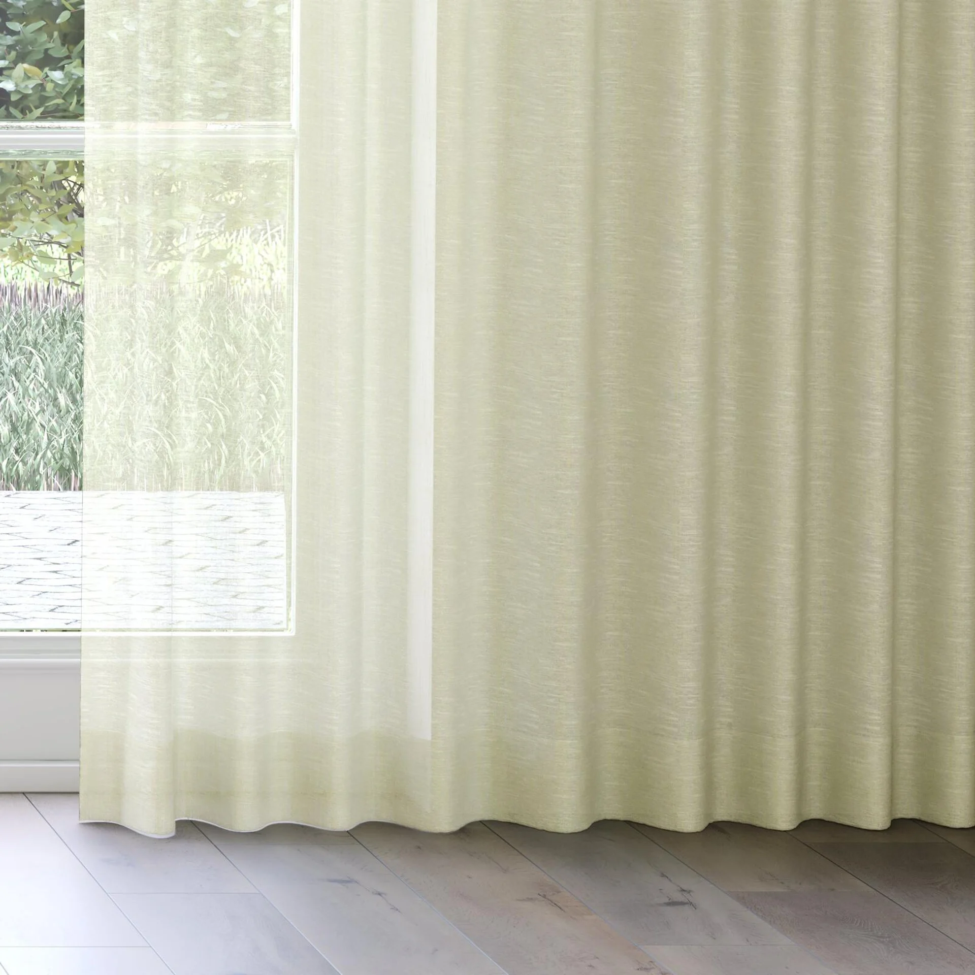 Bottom view of Angelic Oasis, on curtain rail