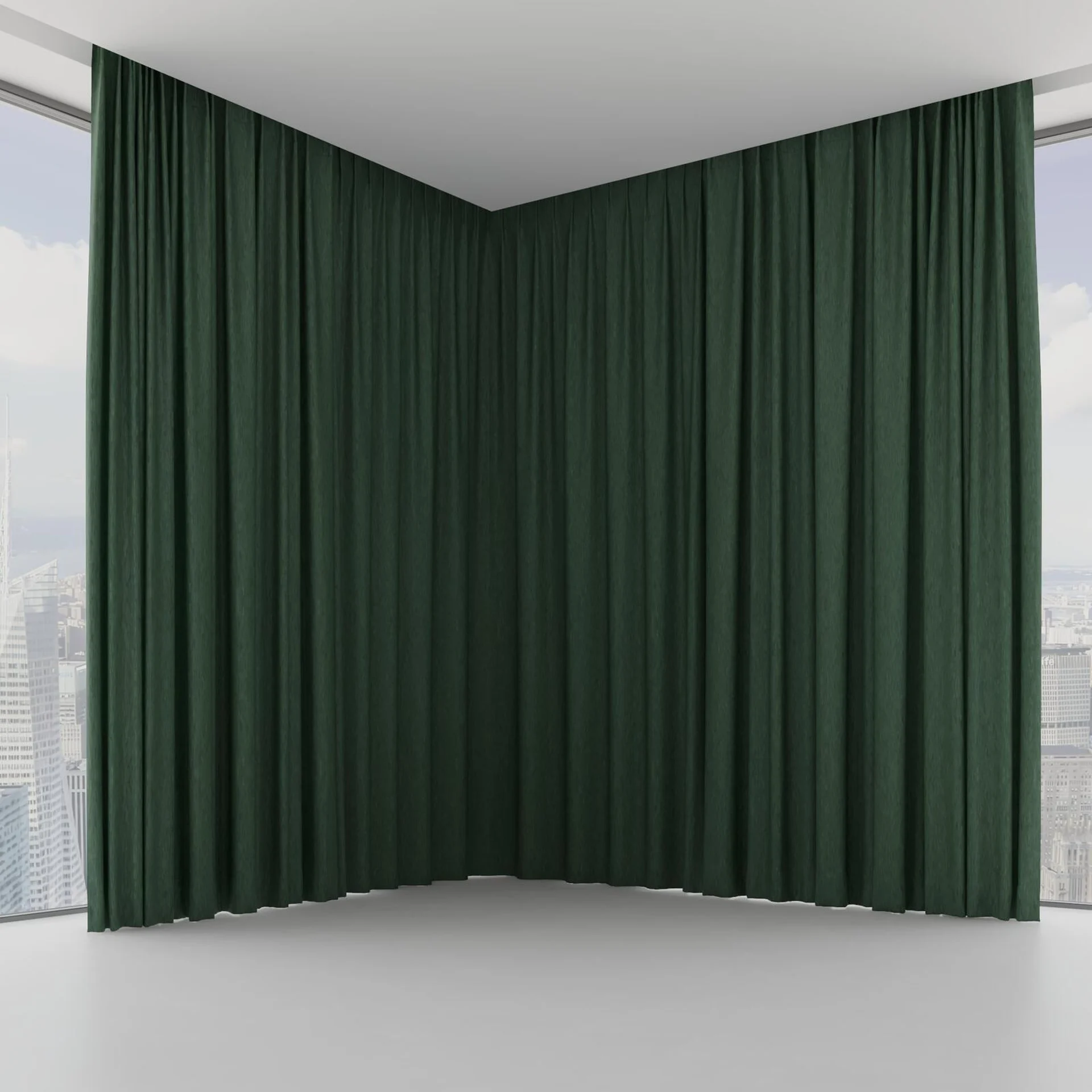 Front view of Tuxedo Ivy, on hidden rail