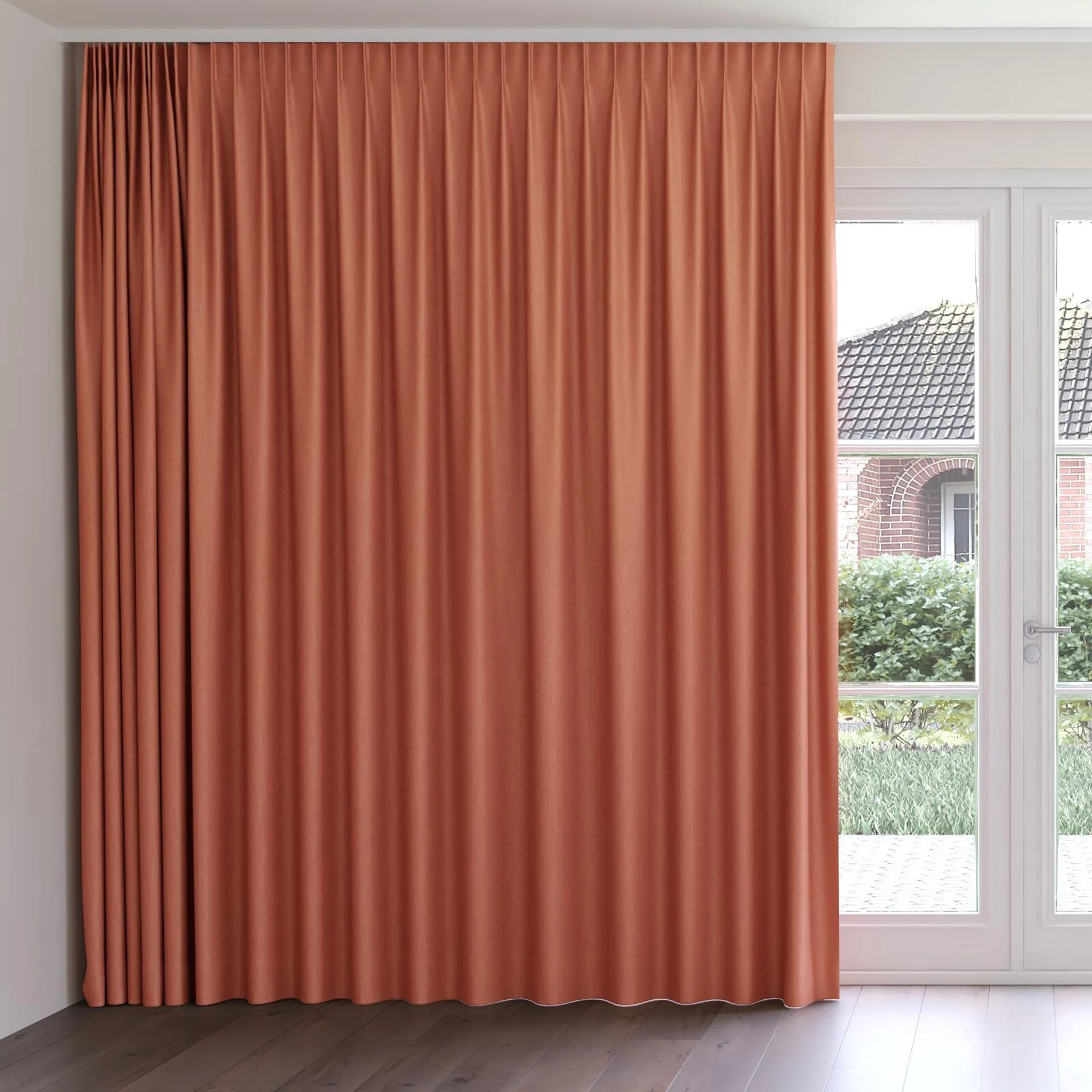Front view of Gent Chutney, on curtain rail