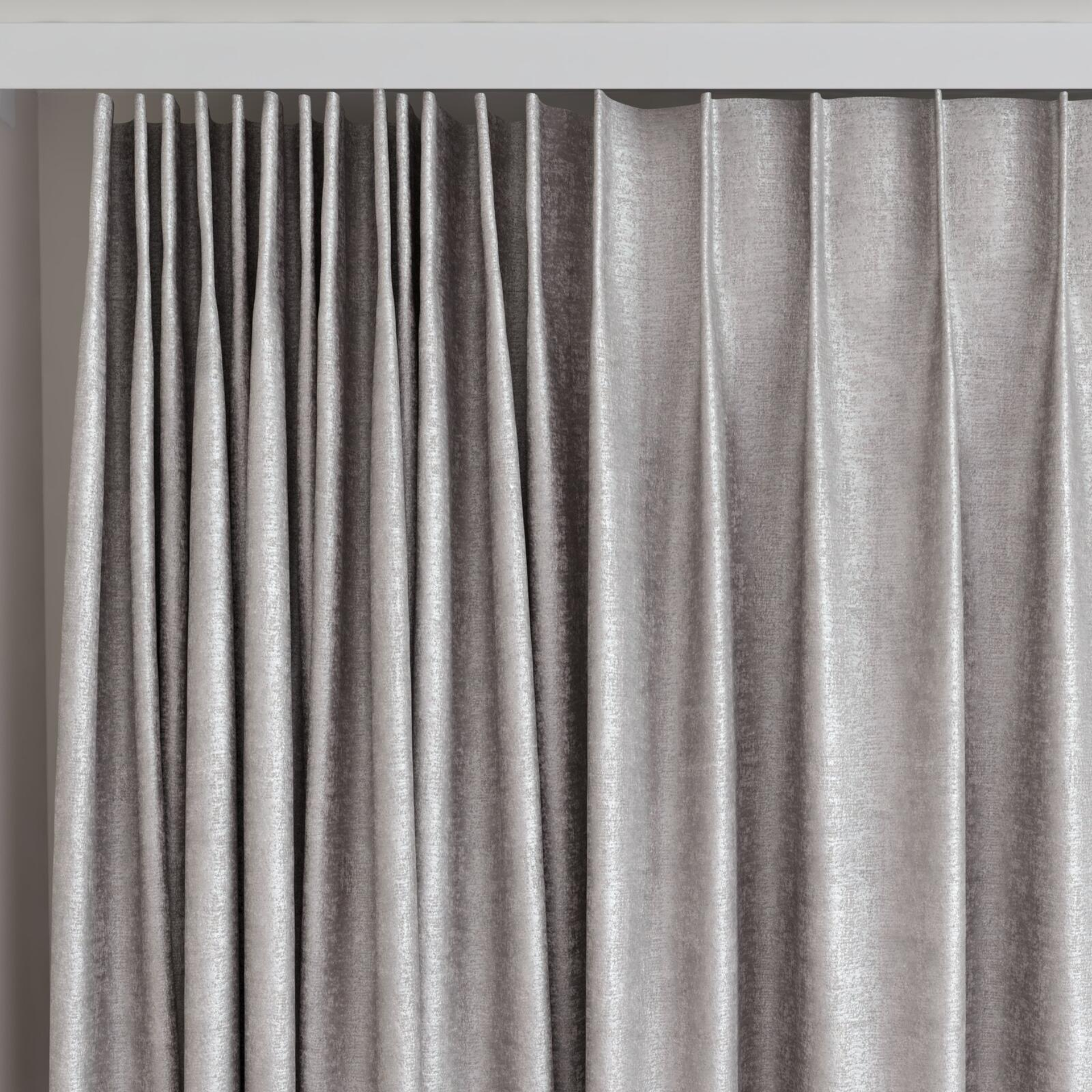 Top view of Hug Silver, on curtain rail