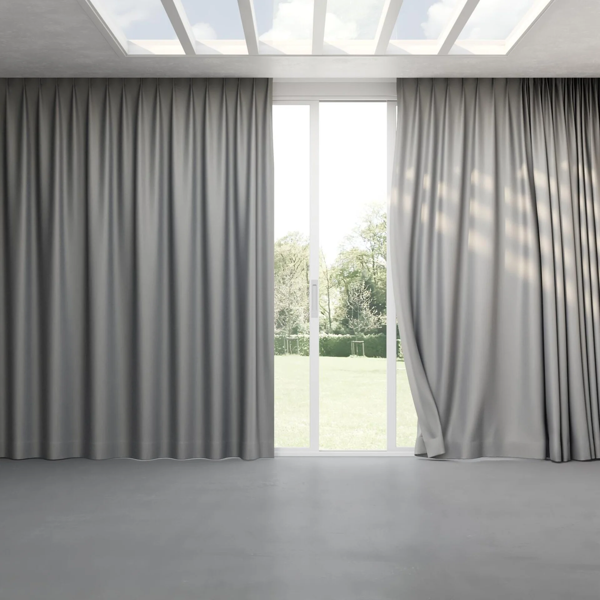 Full view of Eclipse Blackout Shadow, pinch pleat
