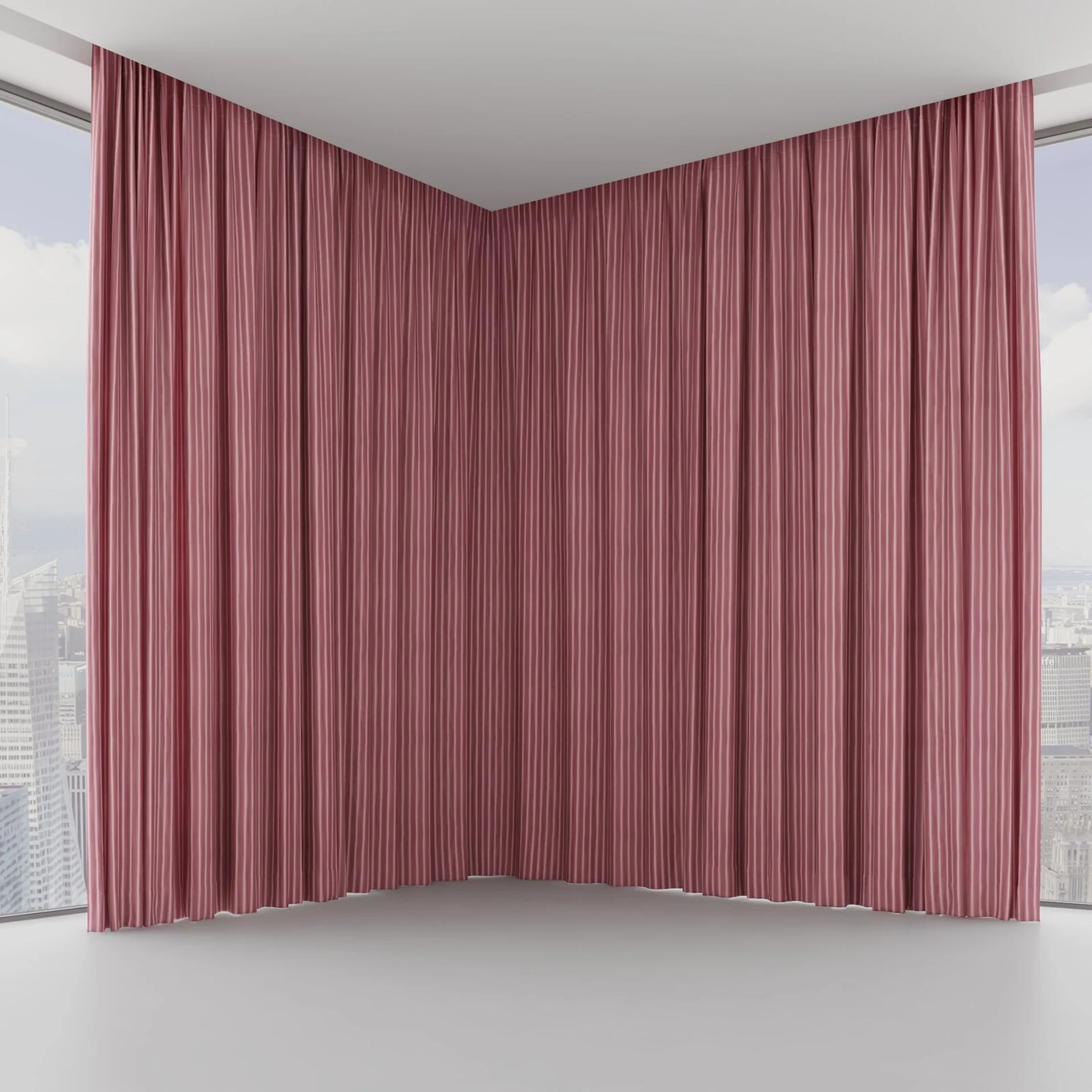 Front view of Cordial Blush, on hidden rail