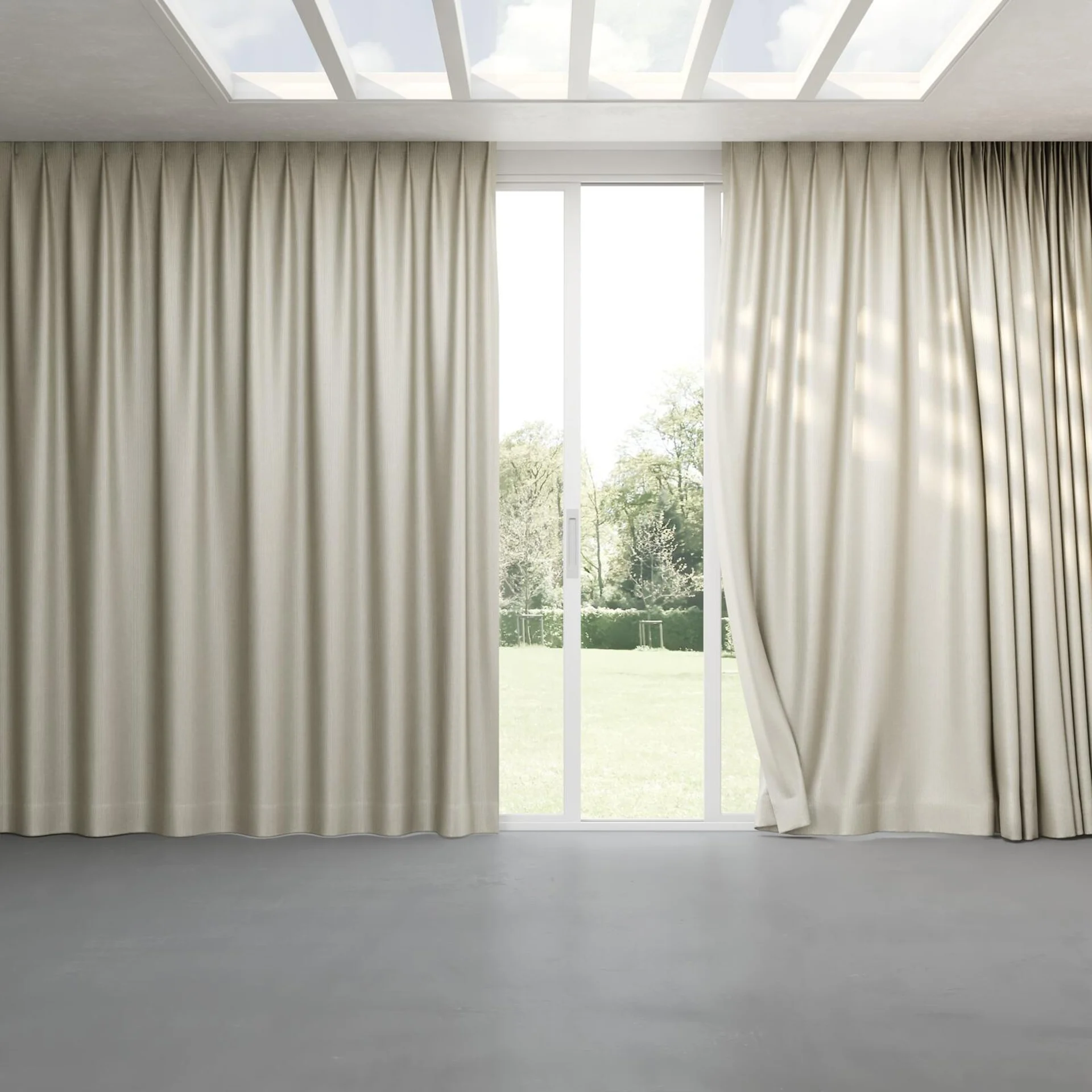Full view of Leonardo Sand, pinch pleat