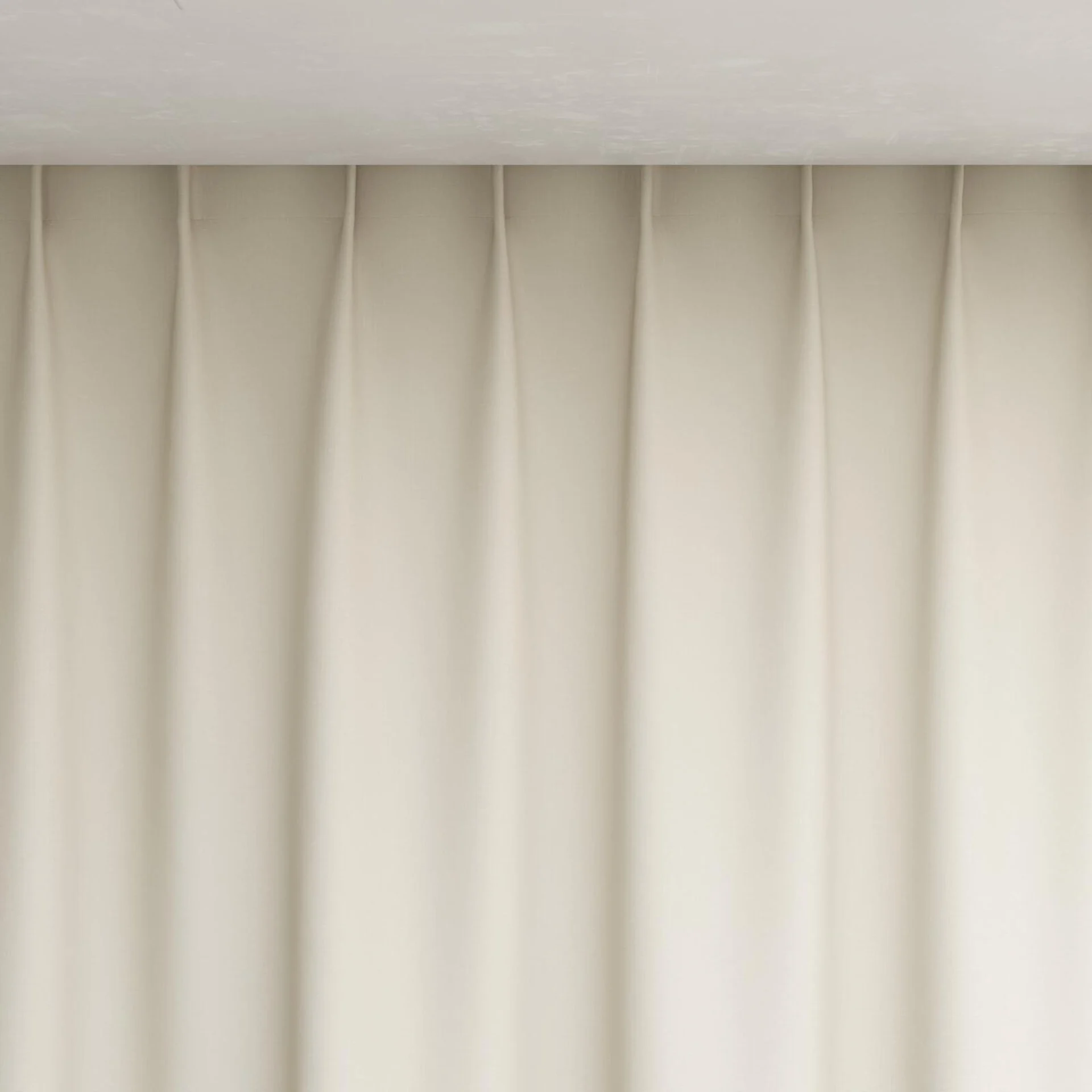 Top view of Coverlet Ivory, pinch pleat