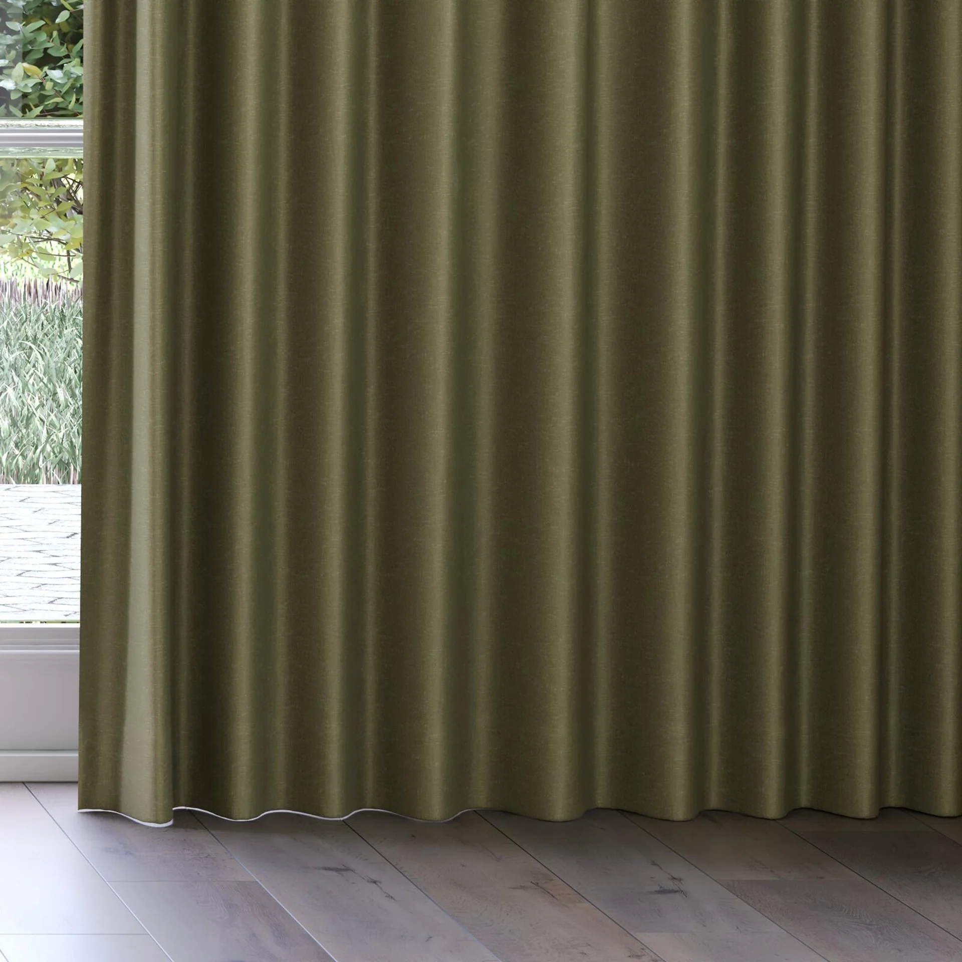 Bottom view of Banksia Moss, on curtain rail