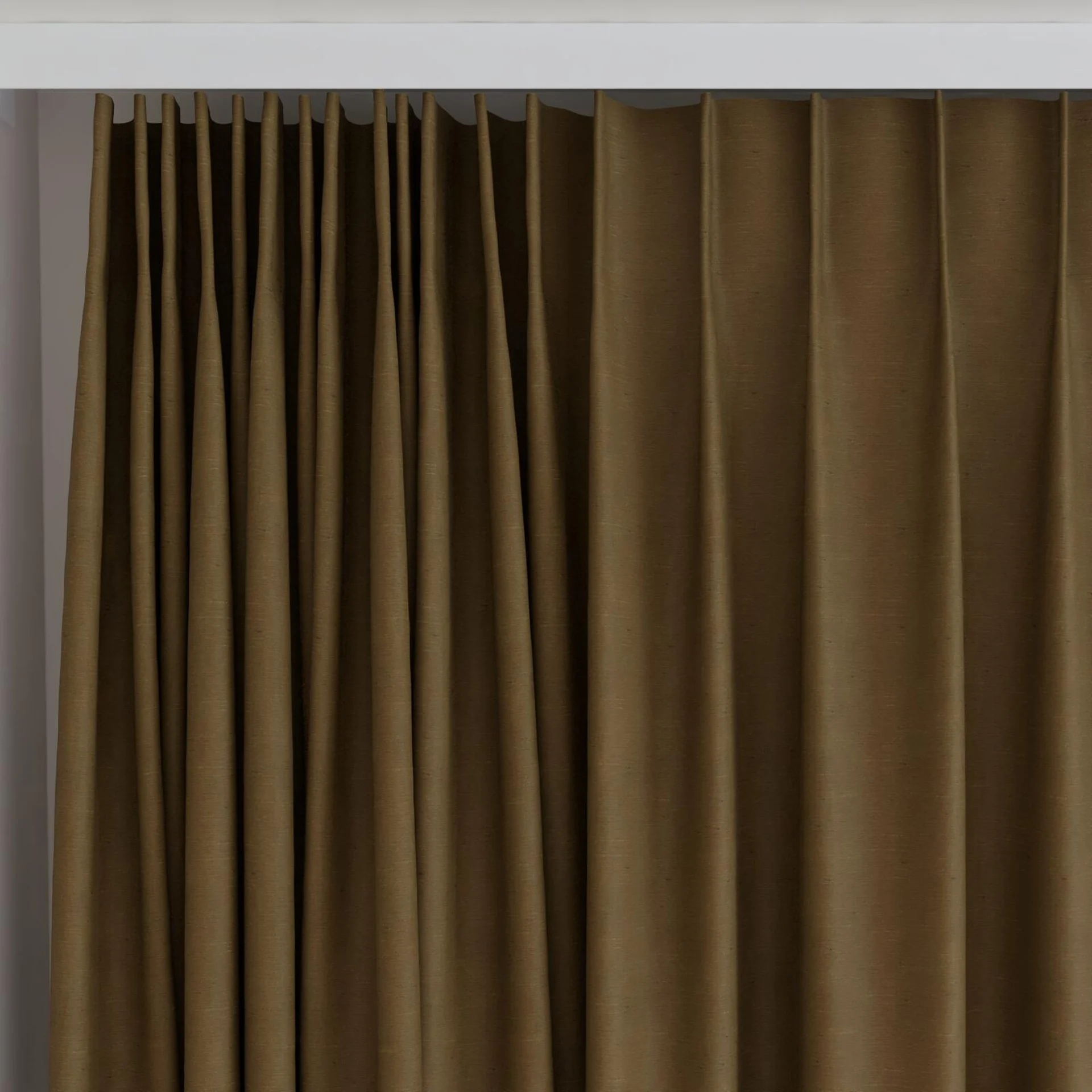 Top view of Maharaja II Ochre, on curtain rail