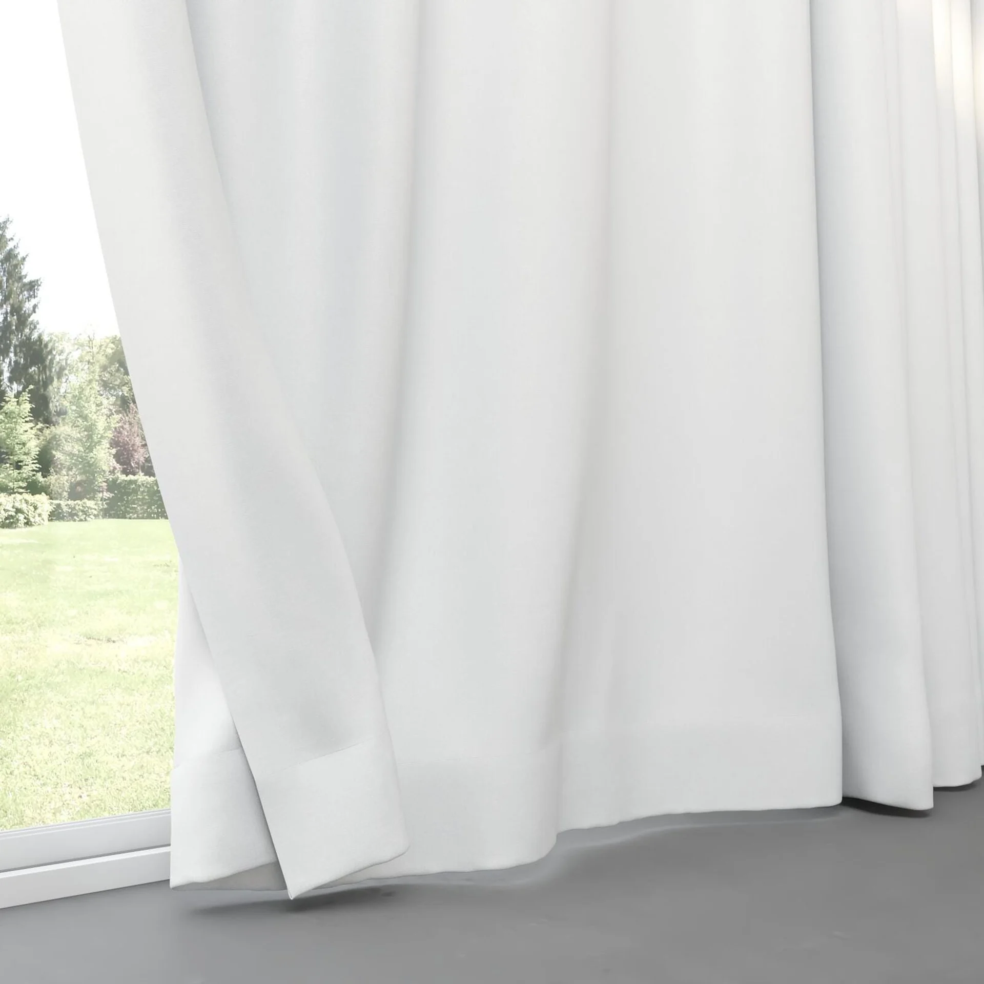 Bottom view of Hastings White, pinch pleat