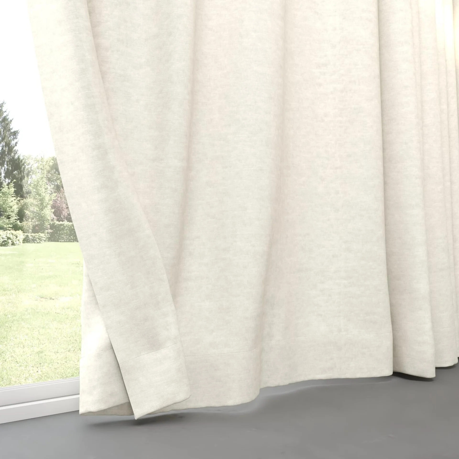 Bottom view of Colourwash Angora, pinch pleat