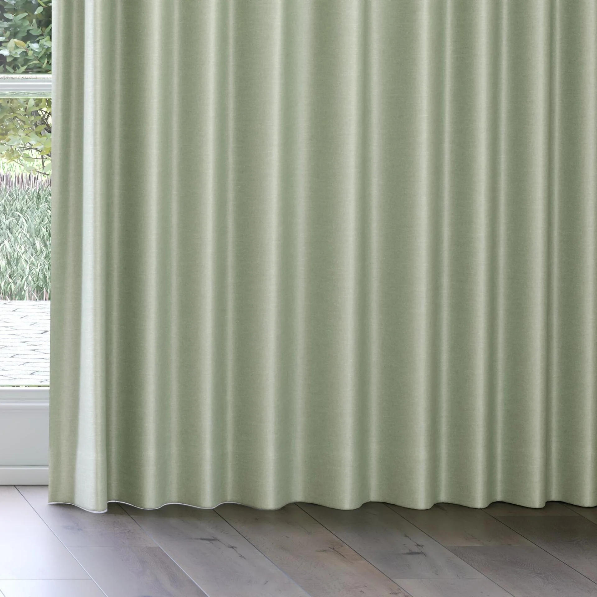Bottom view of Provence Thyme, on curtain rail