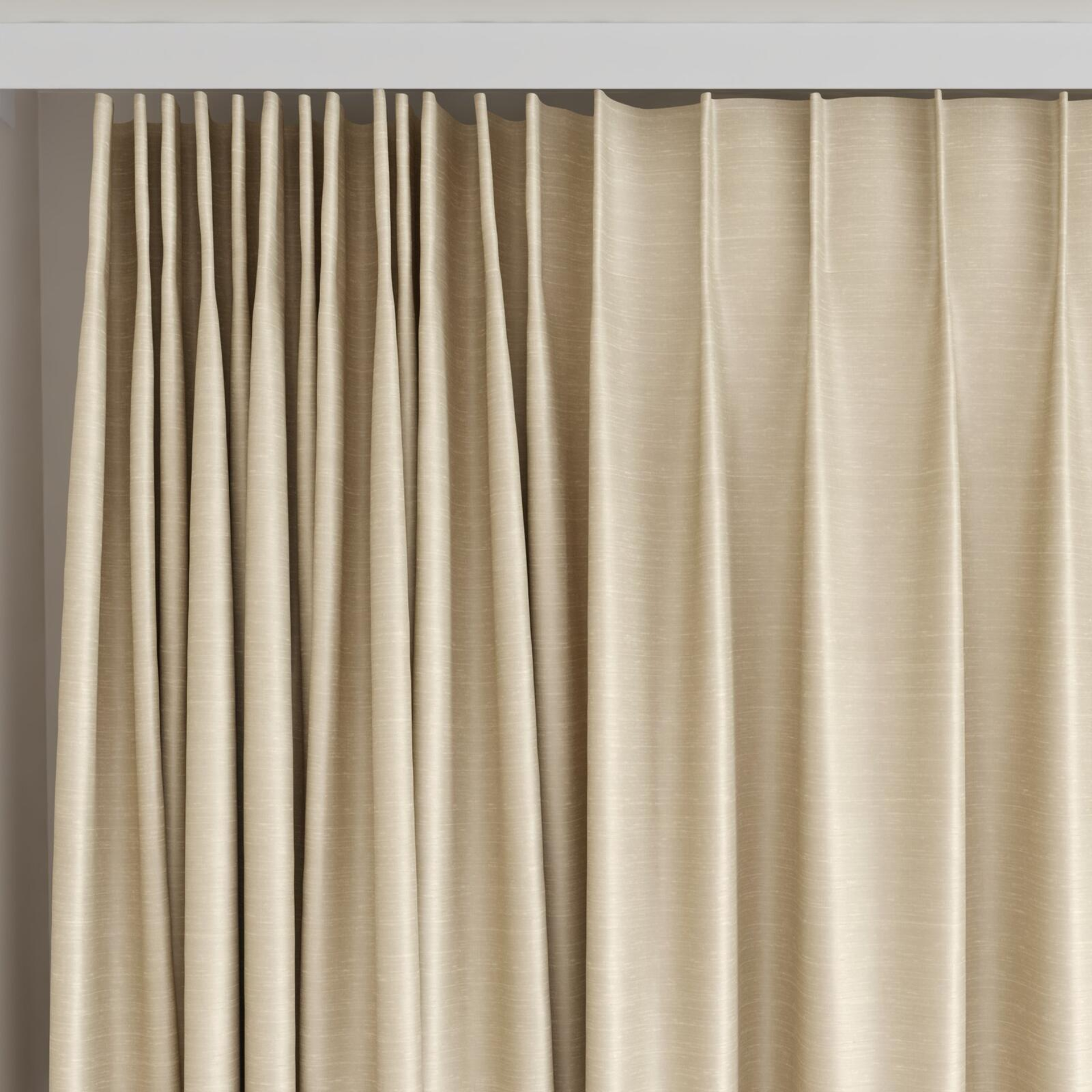 Top view of Silky Nougat, on curtain rail