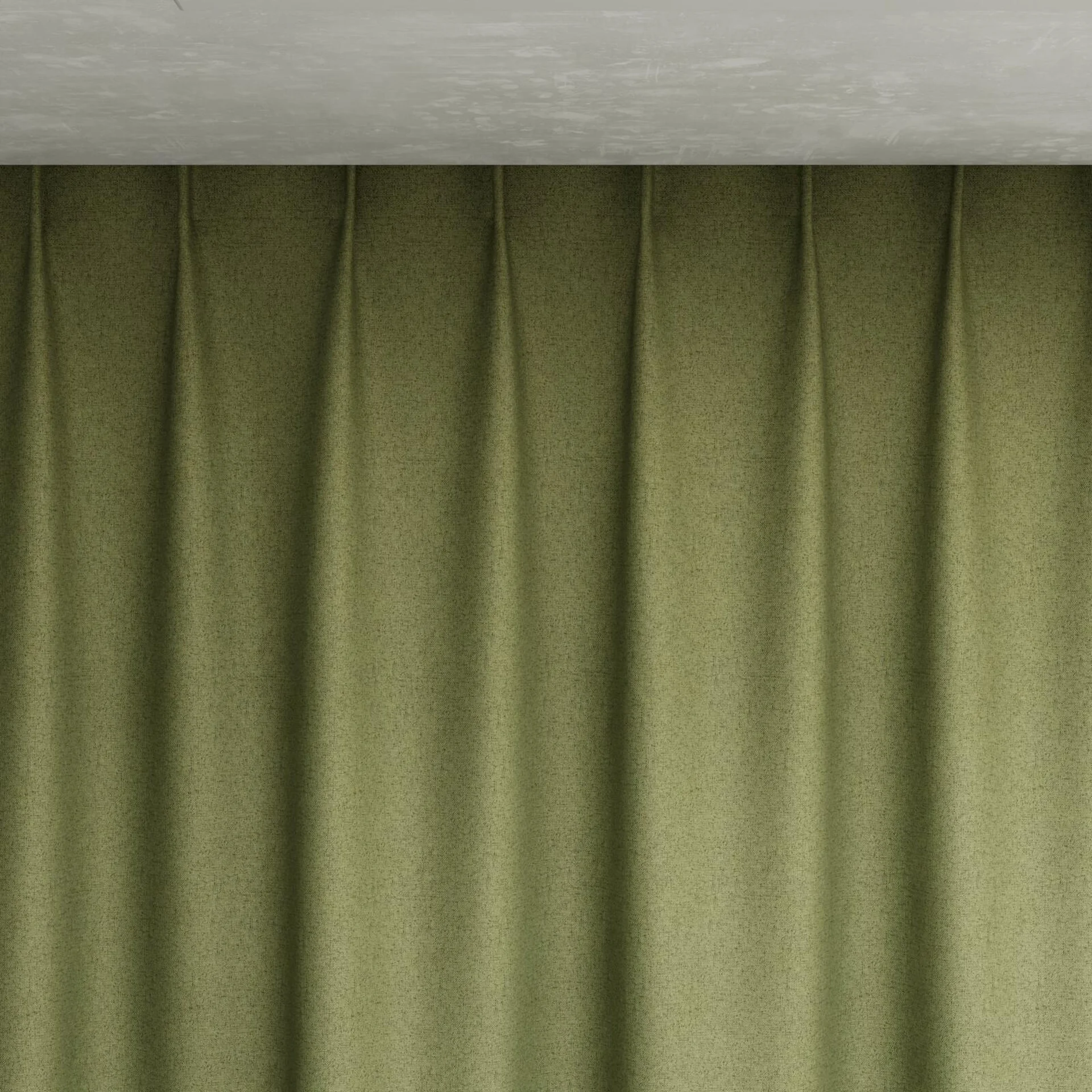 Top view of Liberate Emerald, pinch pleat