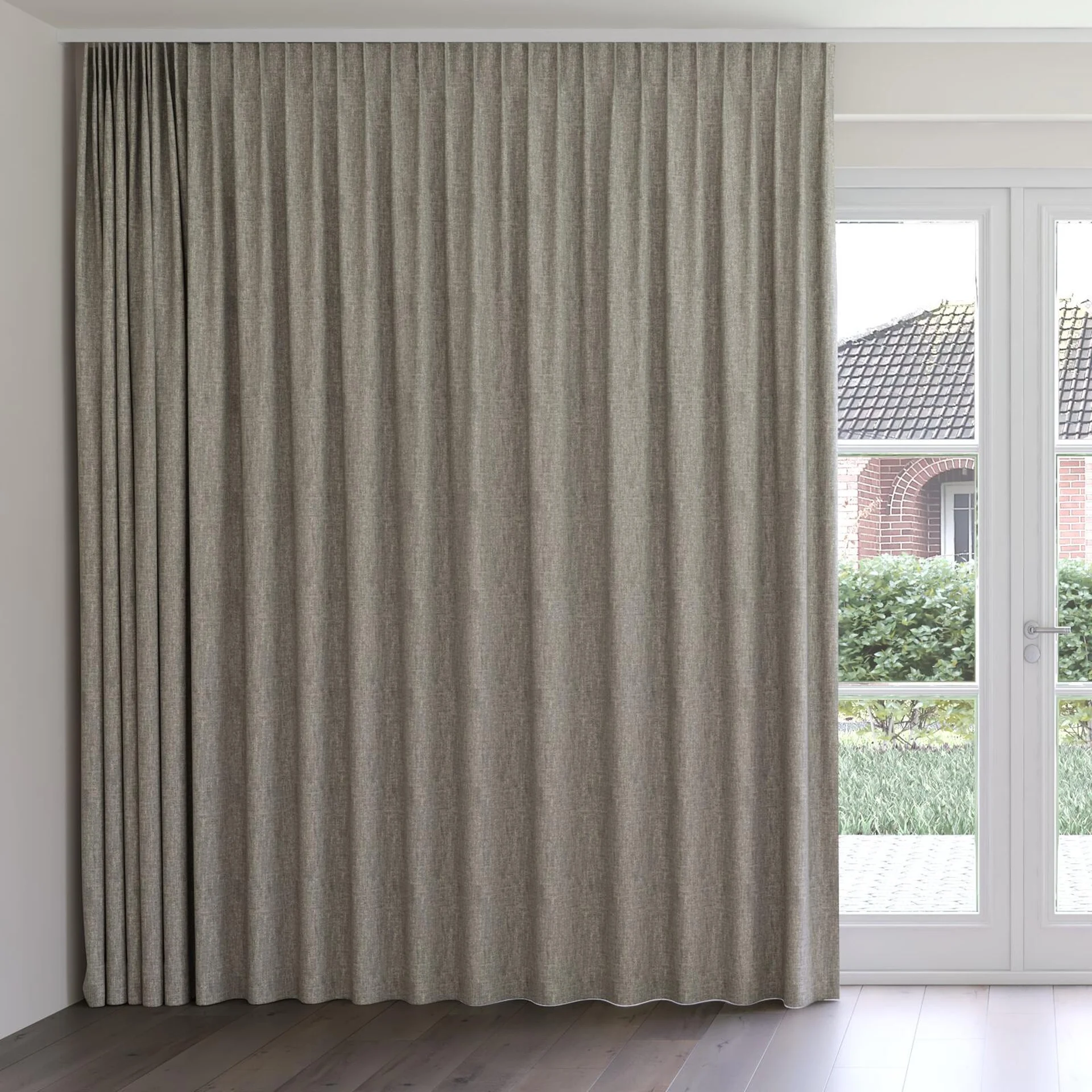 Front view of Dryland Horizon, on curtain rail