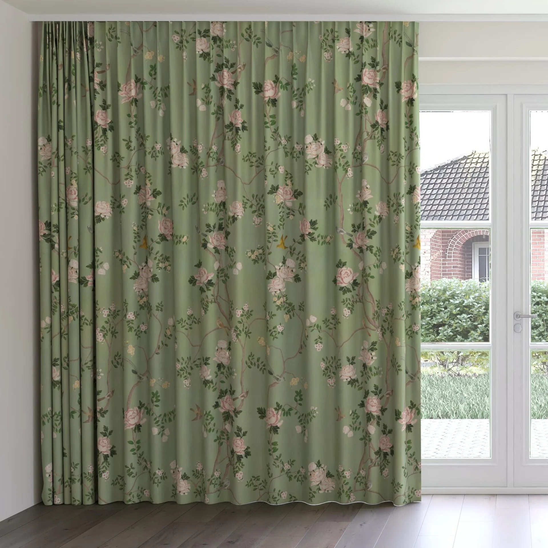 Front view of Sakura Orchard, on curtain rail