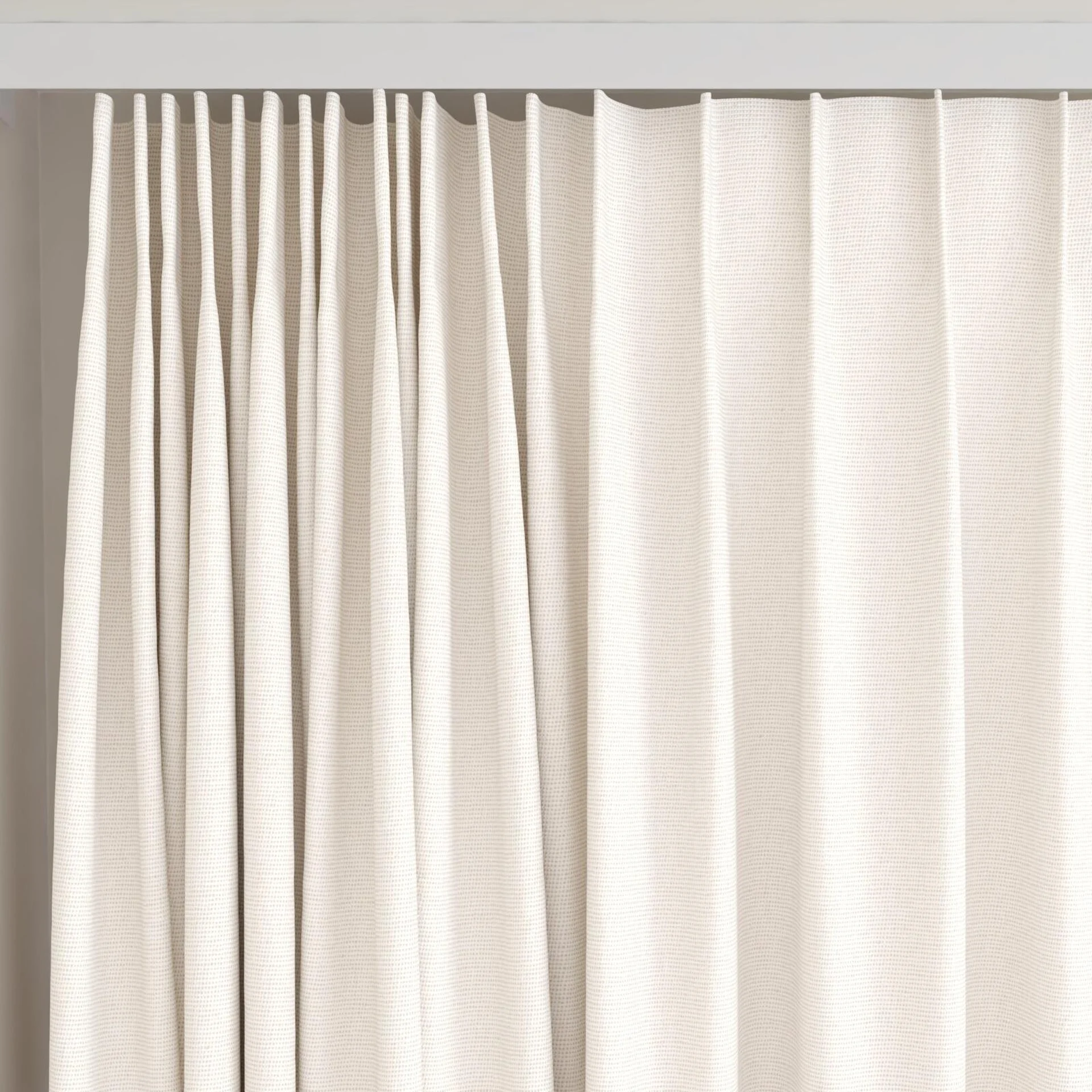 Top view of Yugen Sand, on curtain rail
