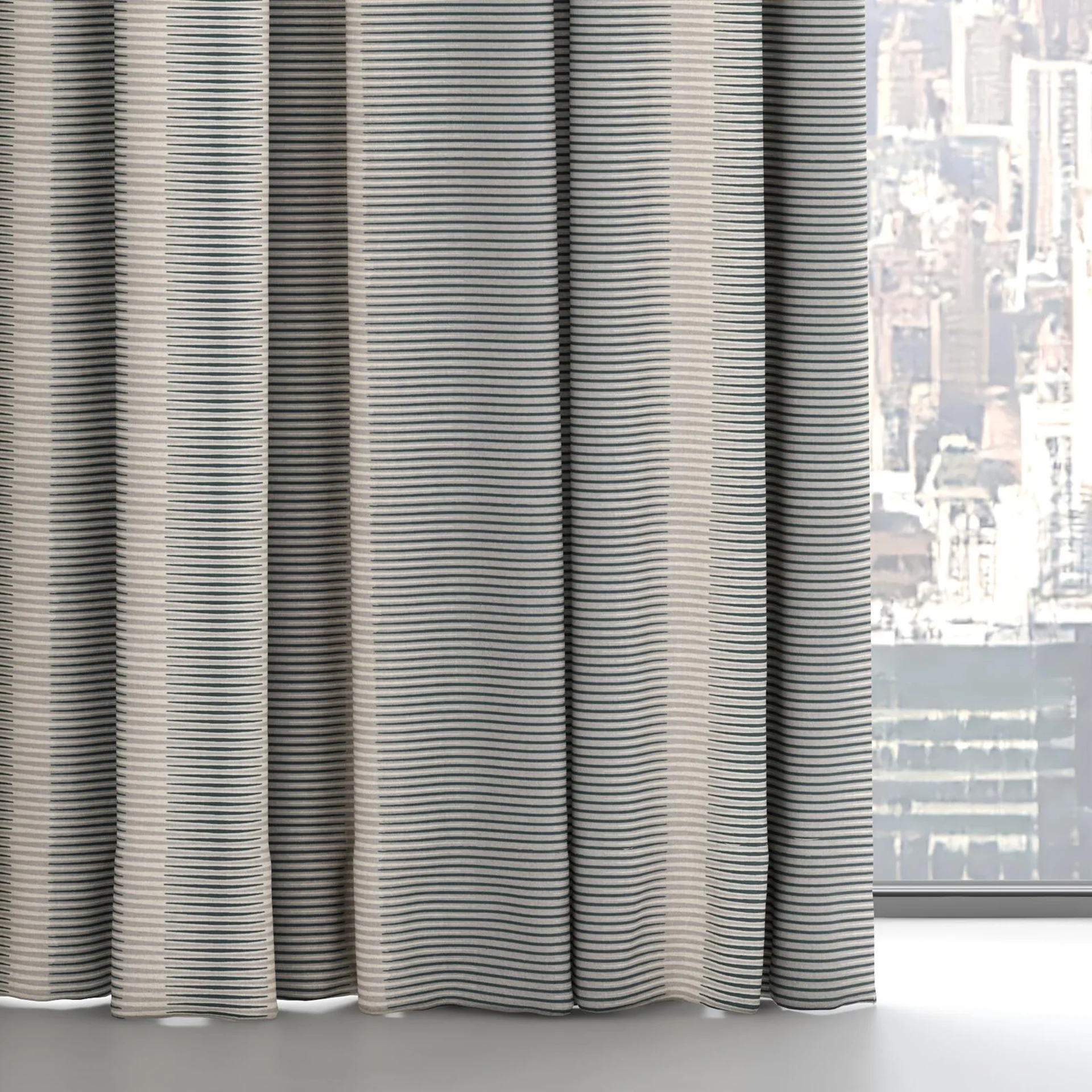 Bottom view of Jacopo Stripe Metal, on hidden rail