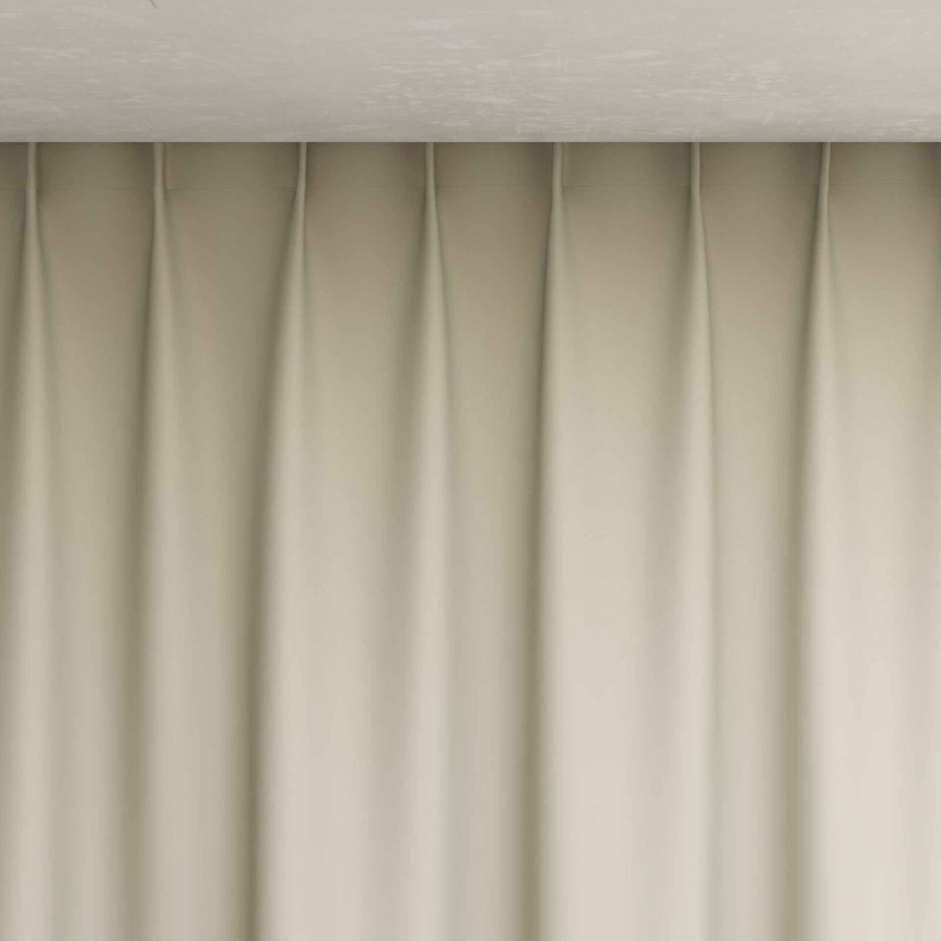 Top view of Blockbuster Stucco, pinch pleat